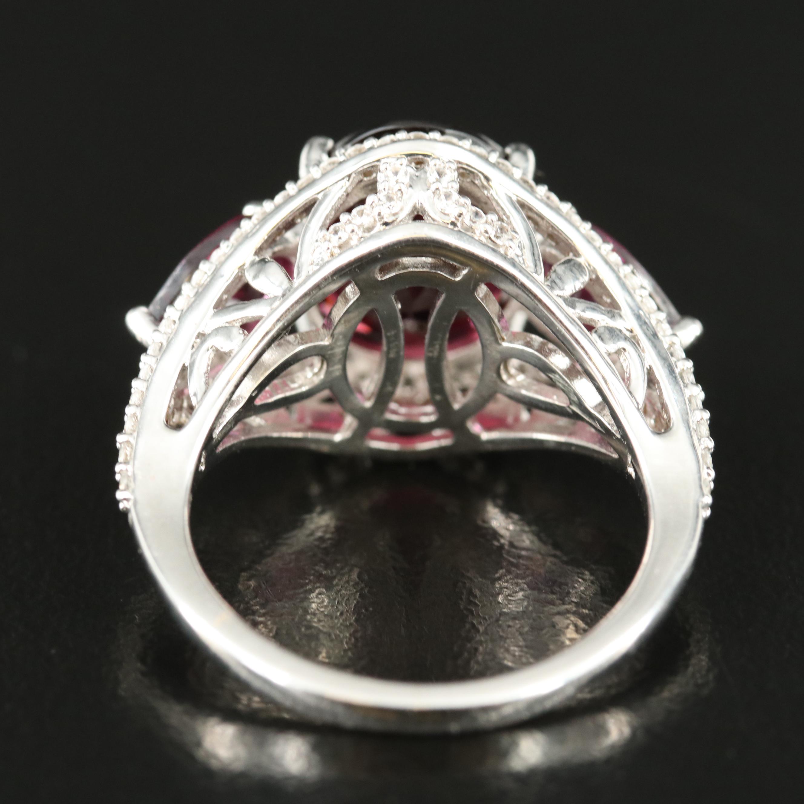 Sterling Garnet and Zircon Ring