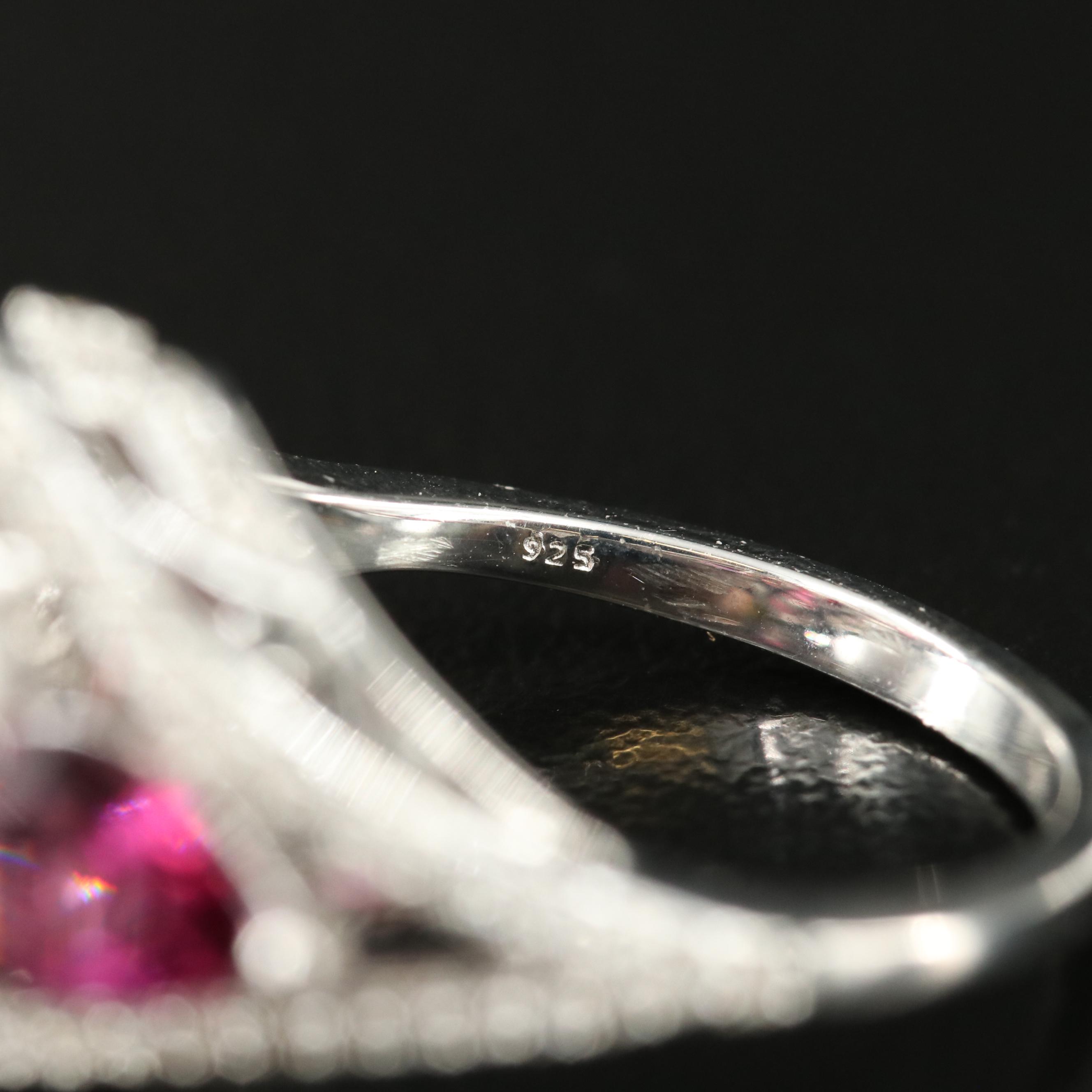 Sterling Garnet and Zircon Ring