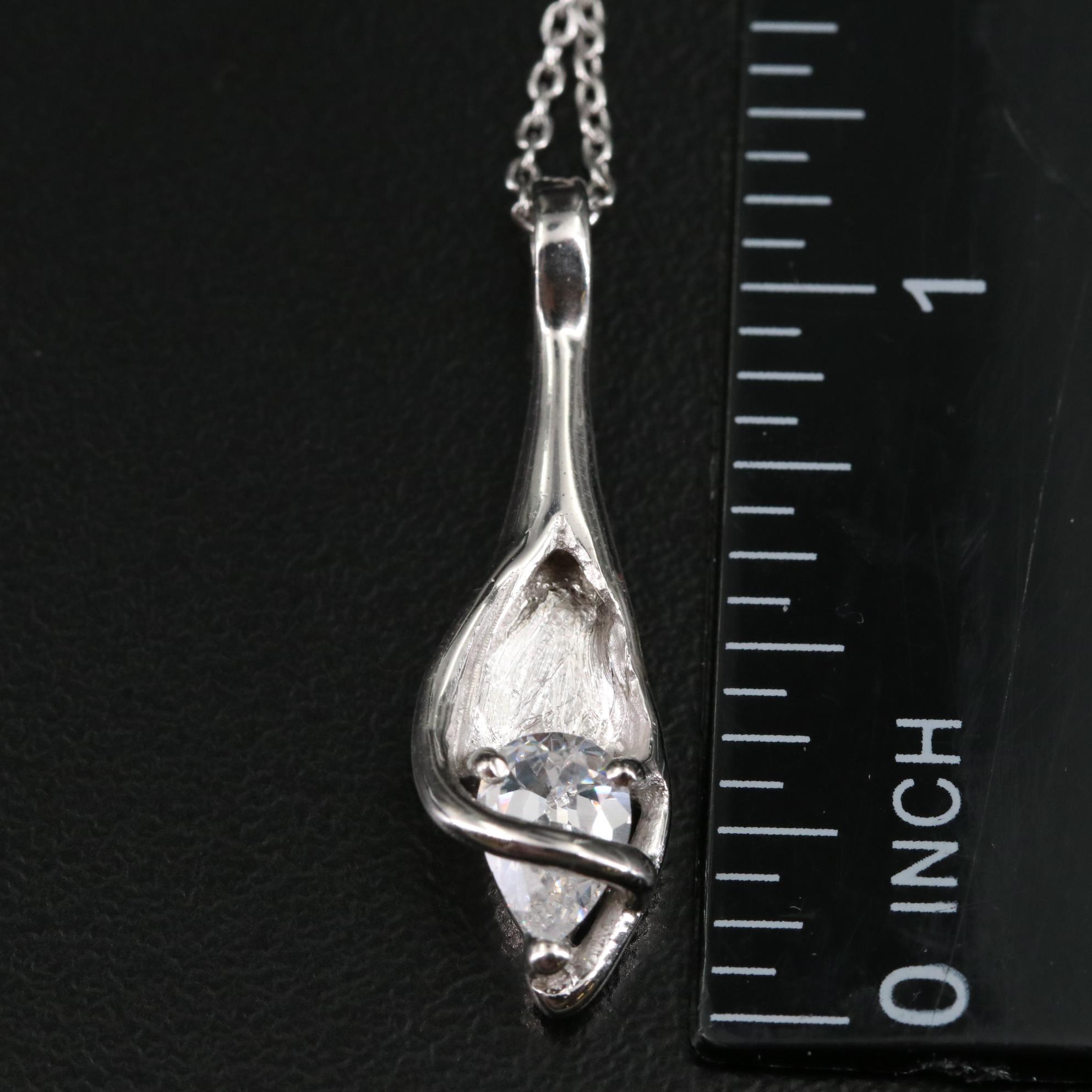 Sterling Cubic Zirconia Pendant Necklace