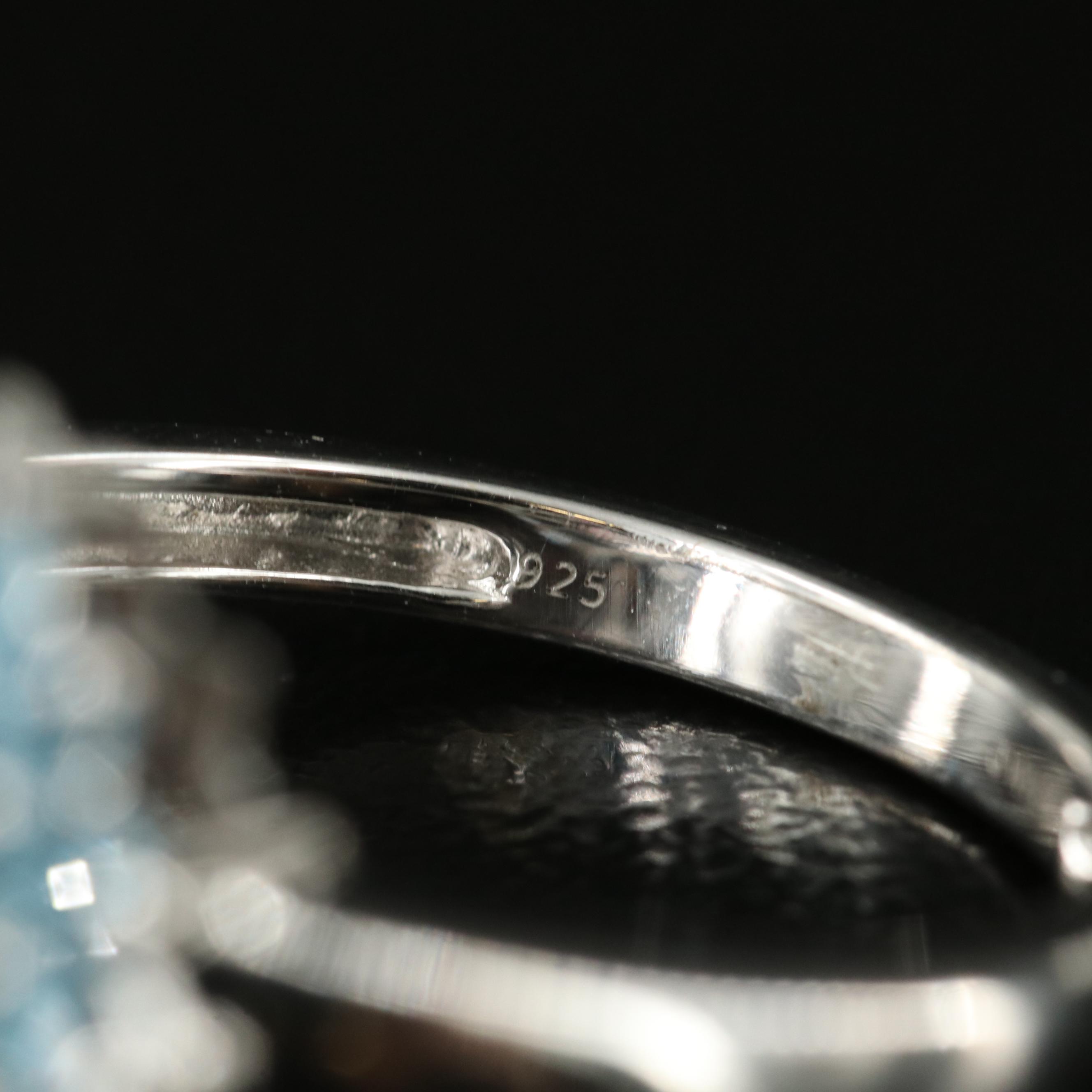 Sterling Opal, Topaz and Sapphire Ring