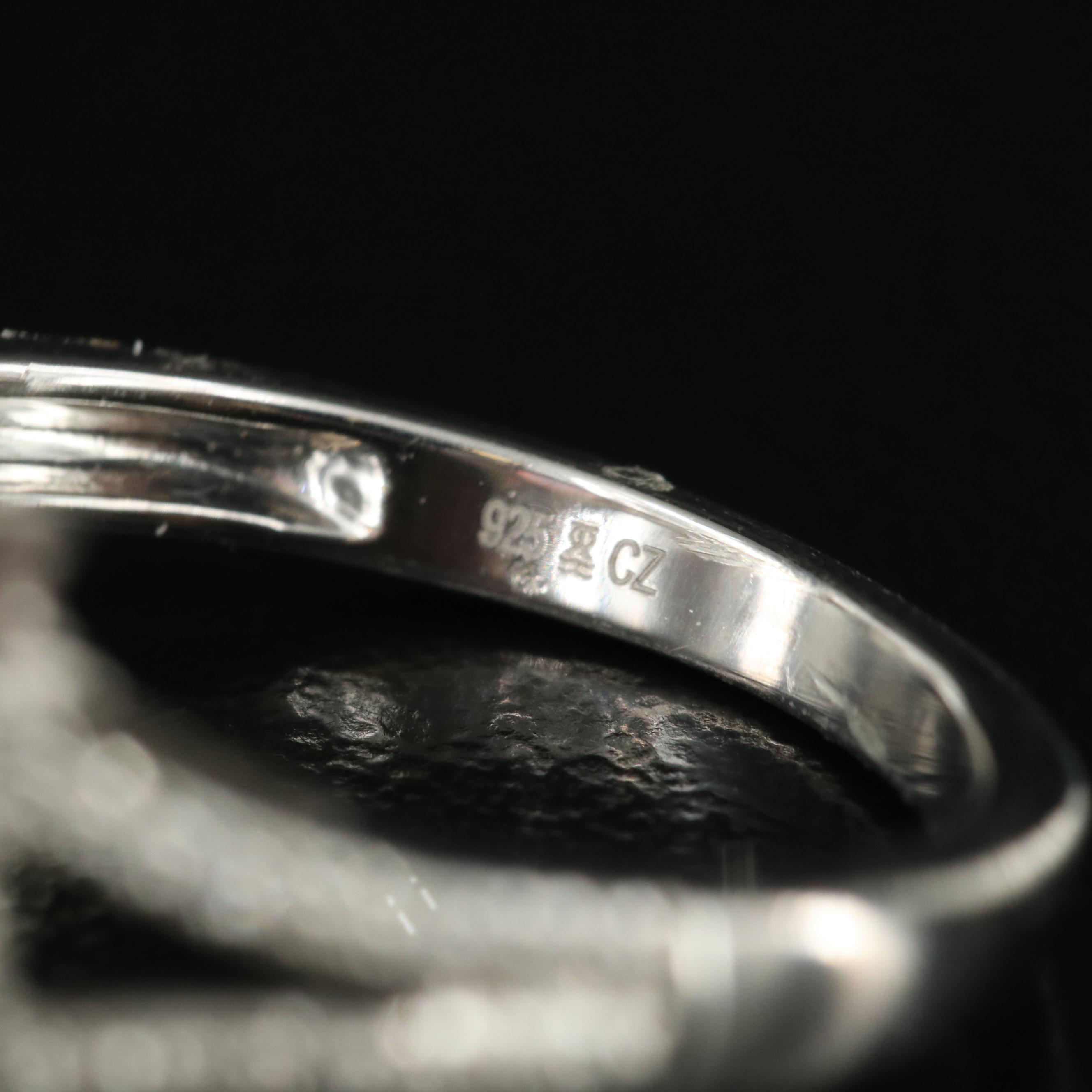 Sterling Opal and Cubic Zirconia Ring