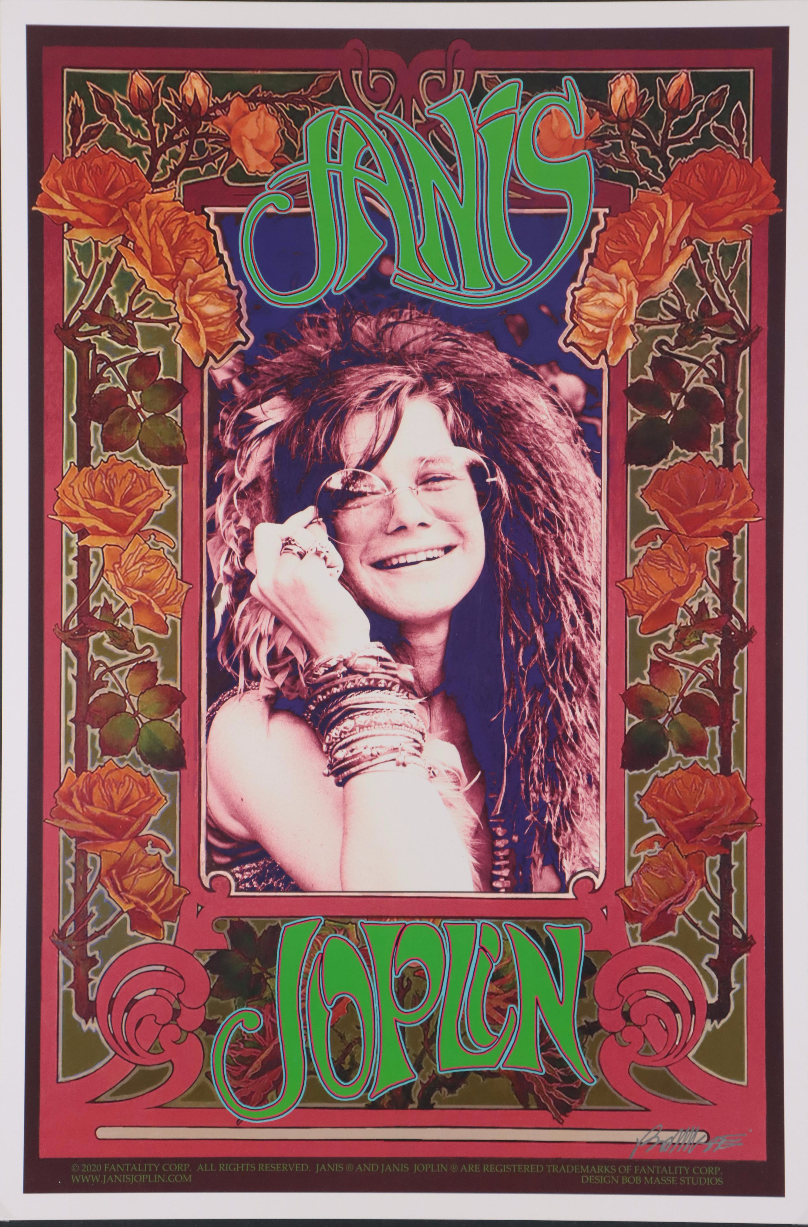 Bob Masse Offset Lithograph Fan Poster "Janis Joplin," 2020
