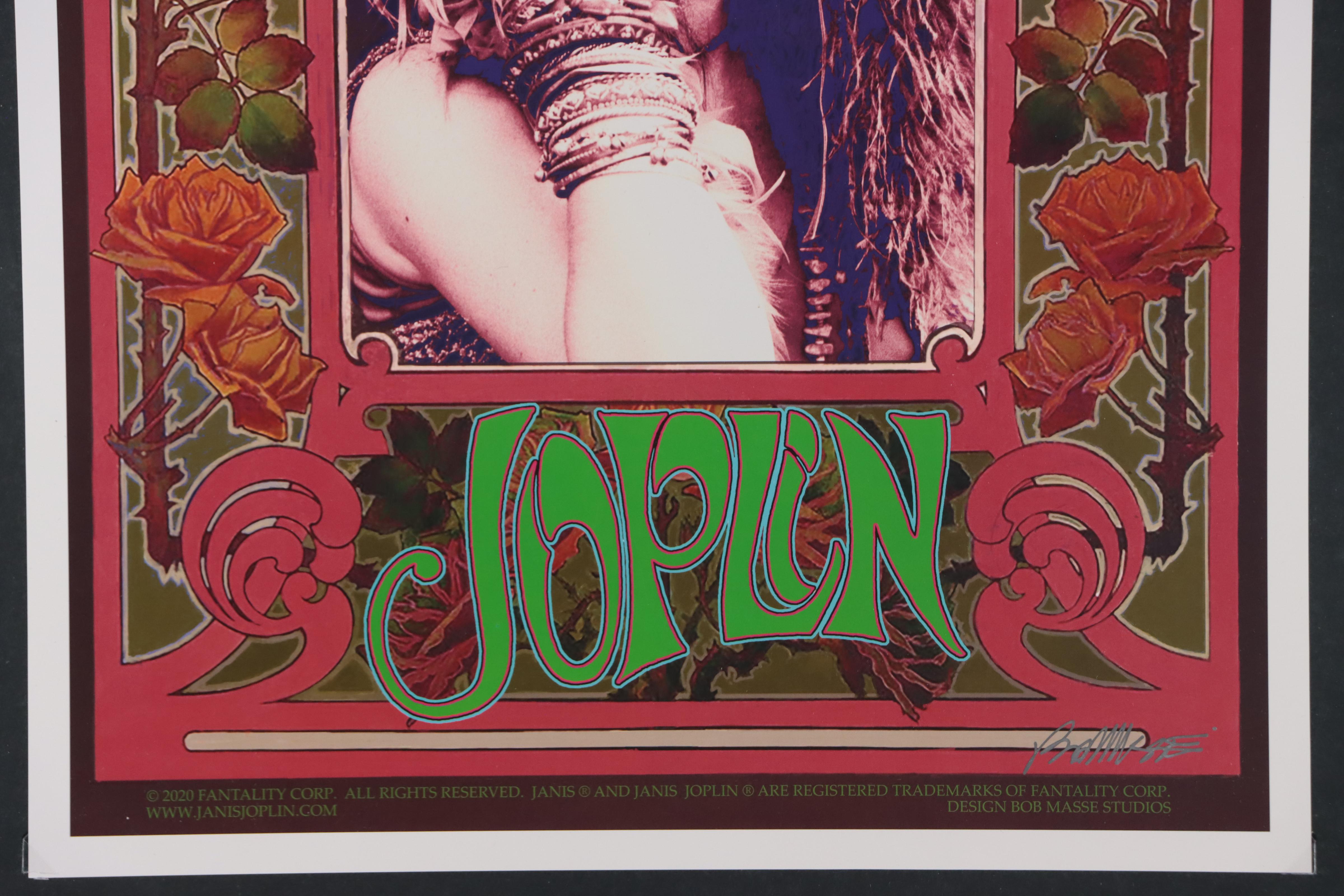 Bob Masse Offset Lithograph Fan Poster "Janis Joplin," 2020