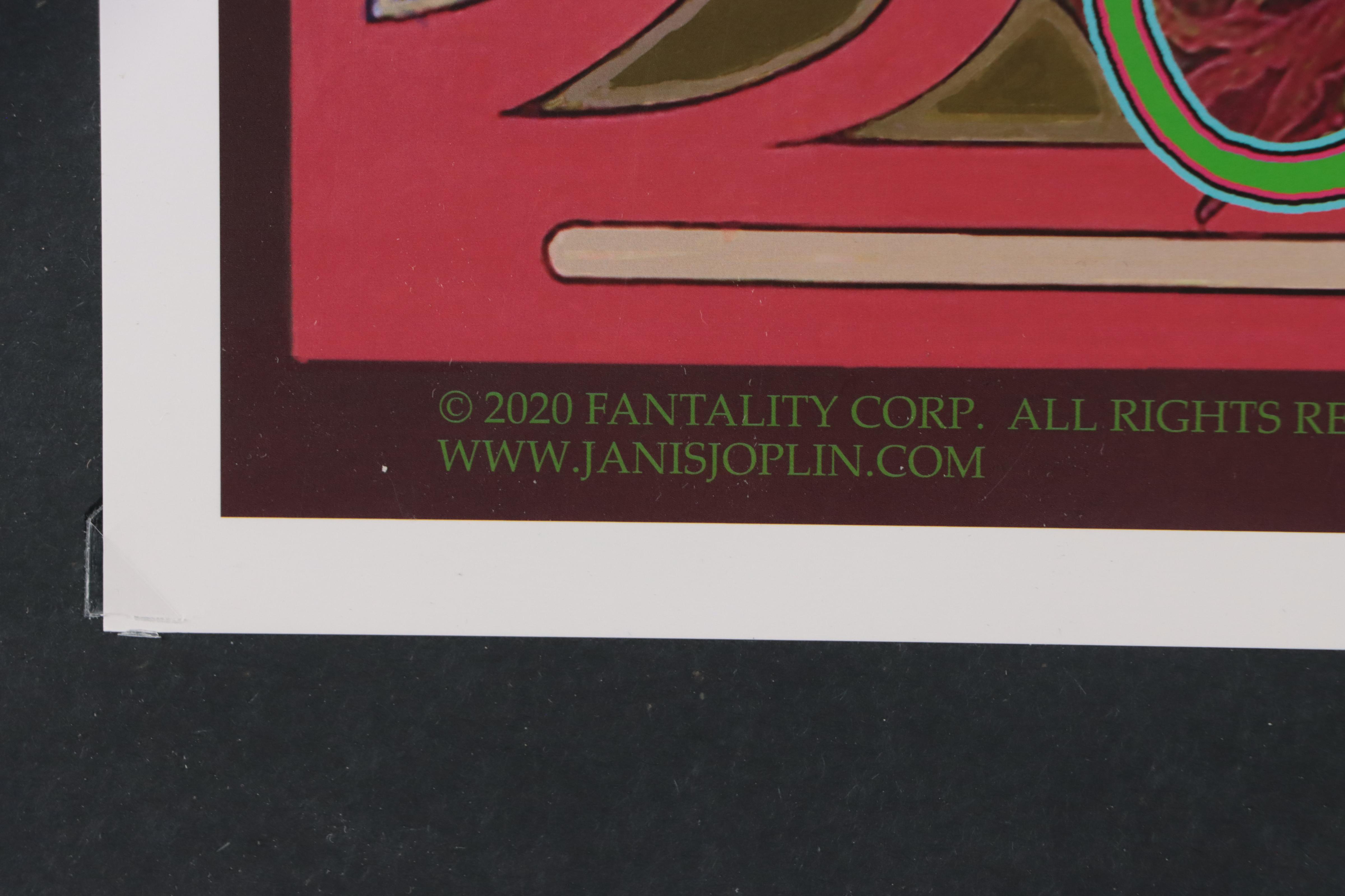 Bob Masse Offset Lithograph Fan Poster "Janis Joplin," 2020