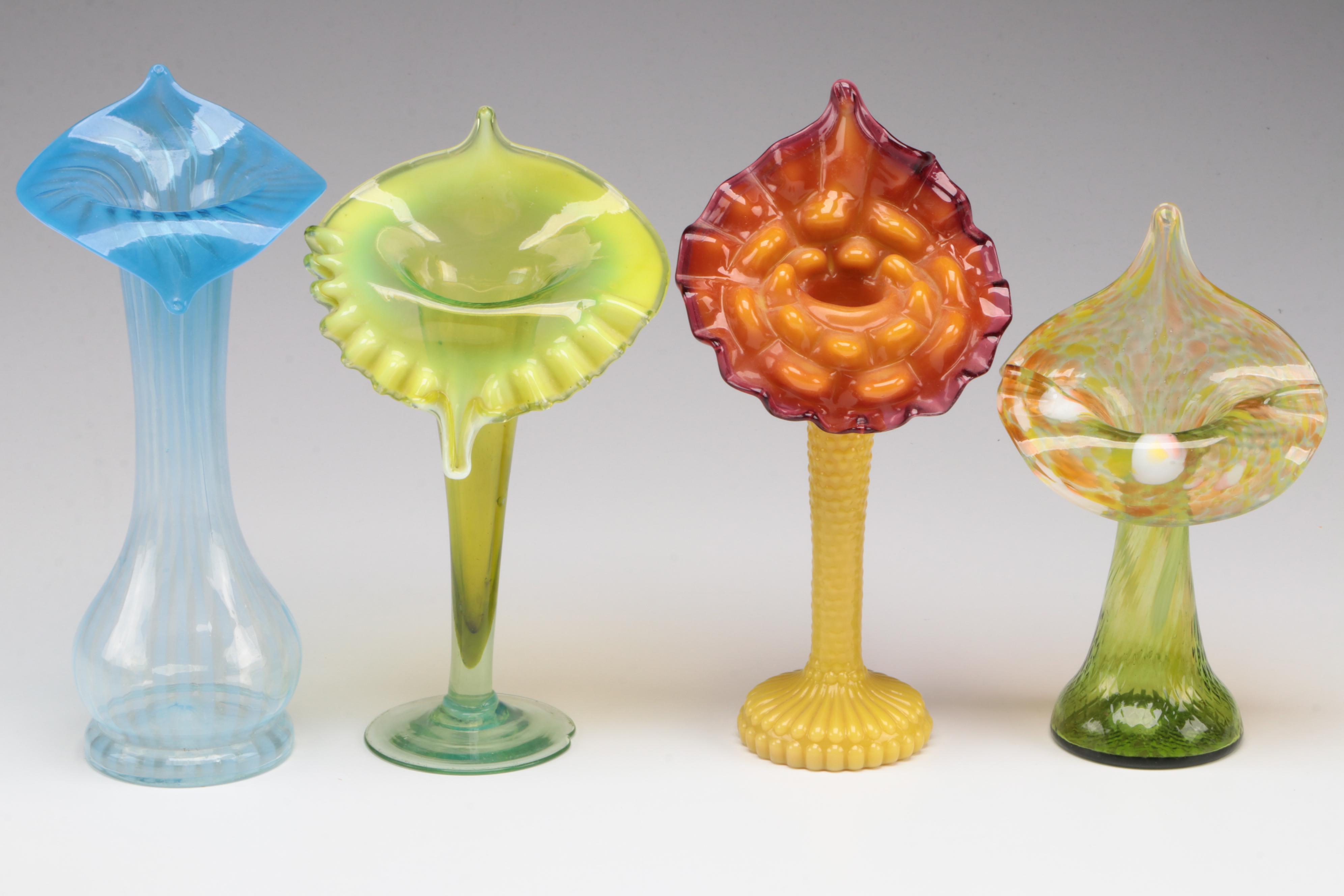 Handblown Glass Jack-In-The-Pulpit Vases