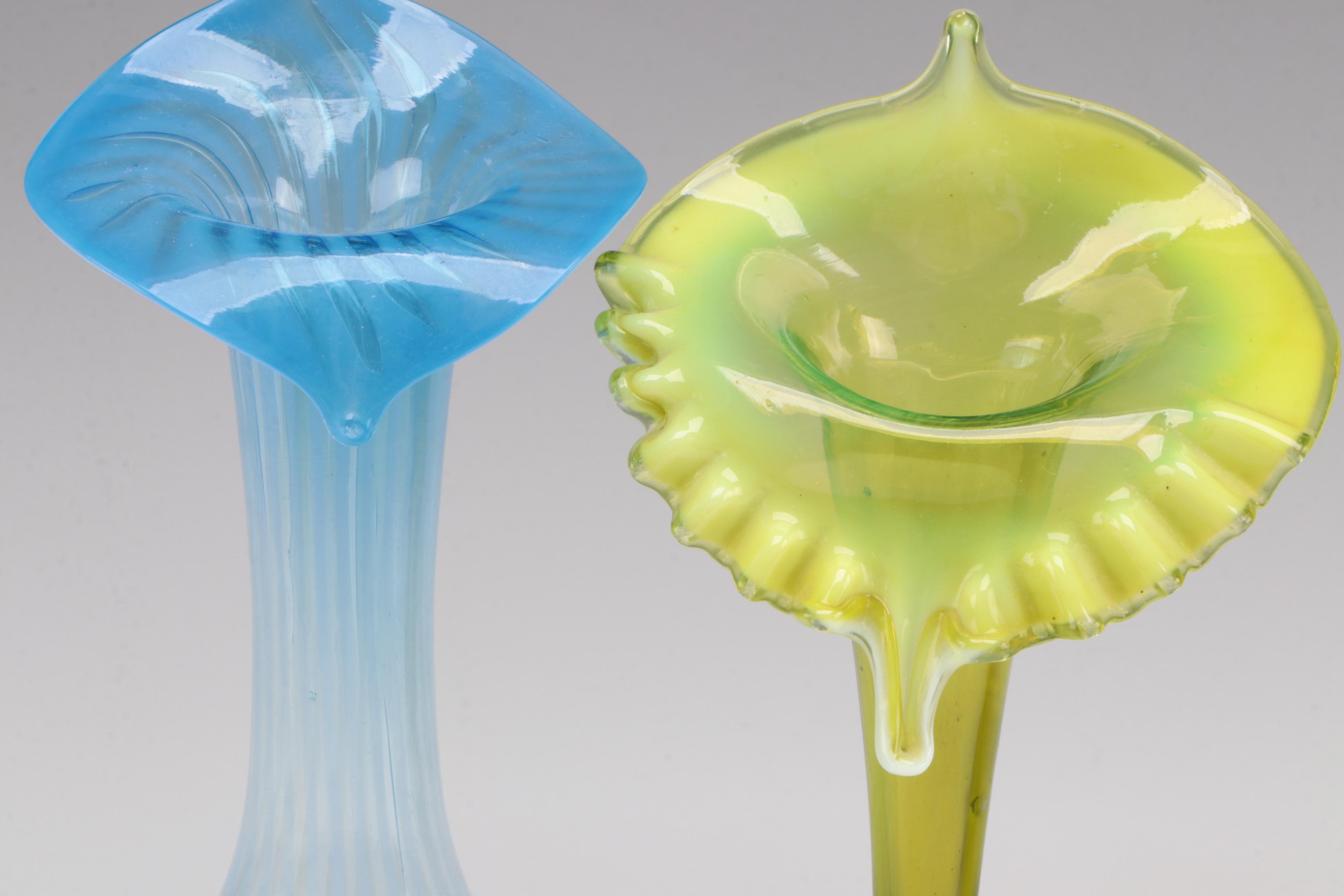 Handblown Glass Jack-In-The-Pulpit Vases