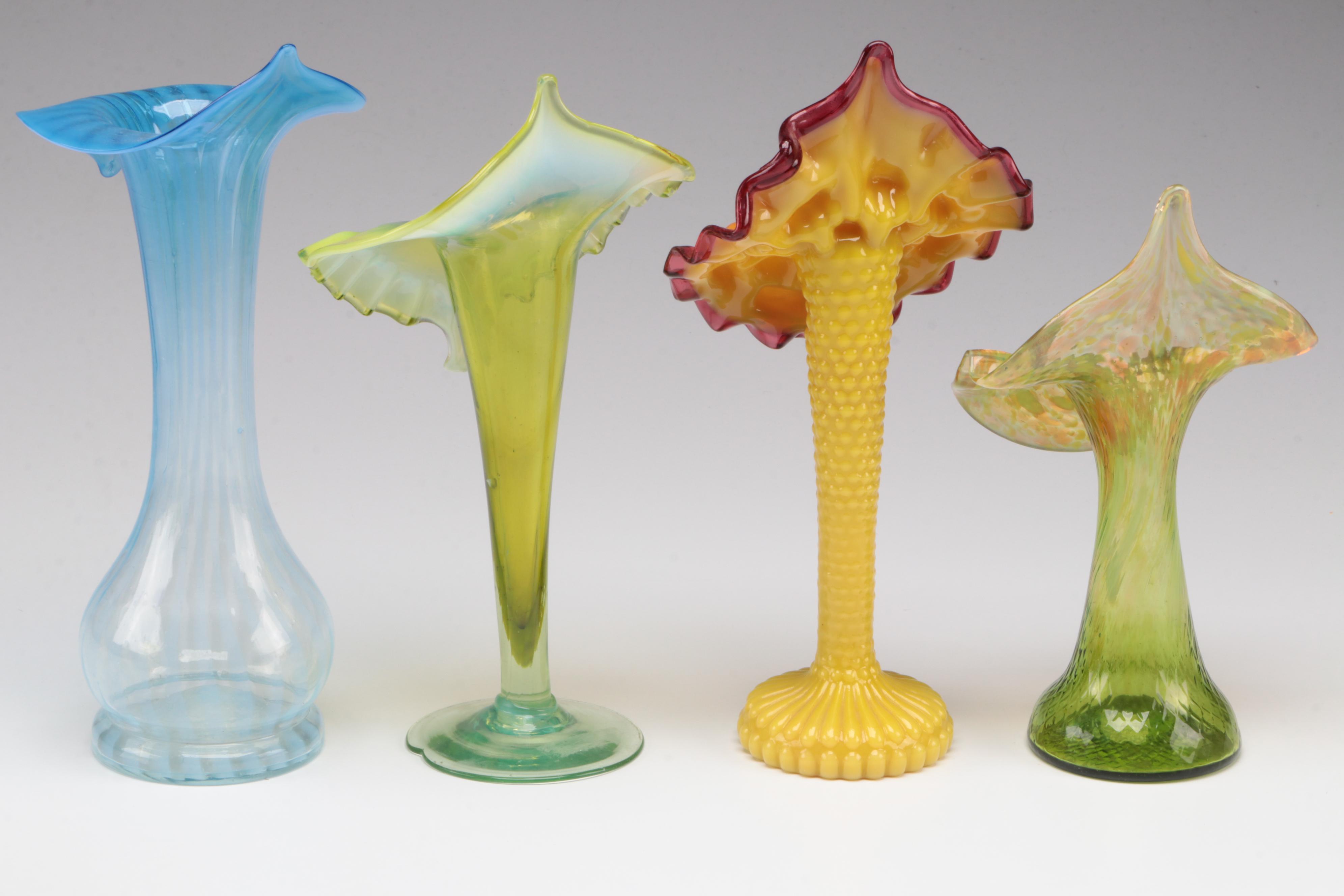 Handblown Glass Jack-In-The-Pulpit Vases