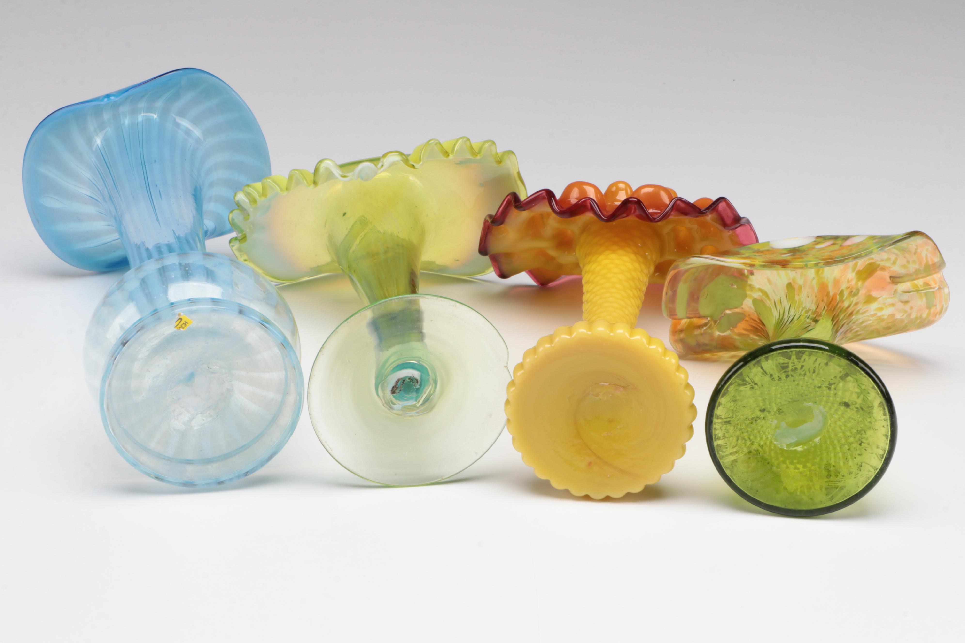 Handblown Glass Jack-In-The-Pulpit Vases