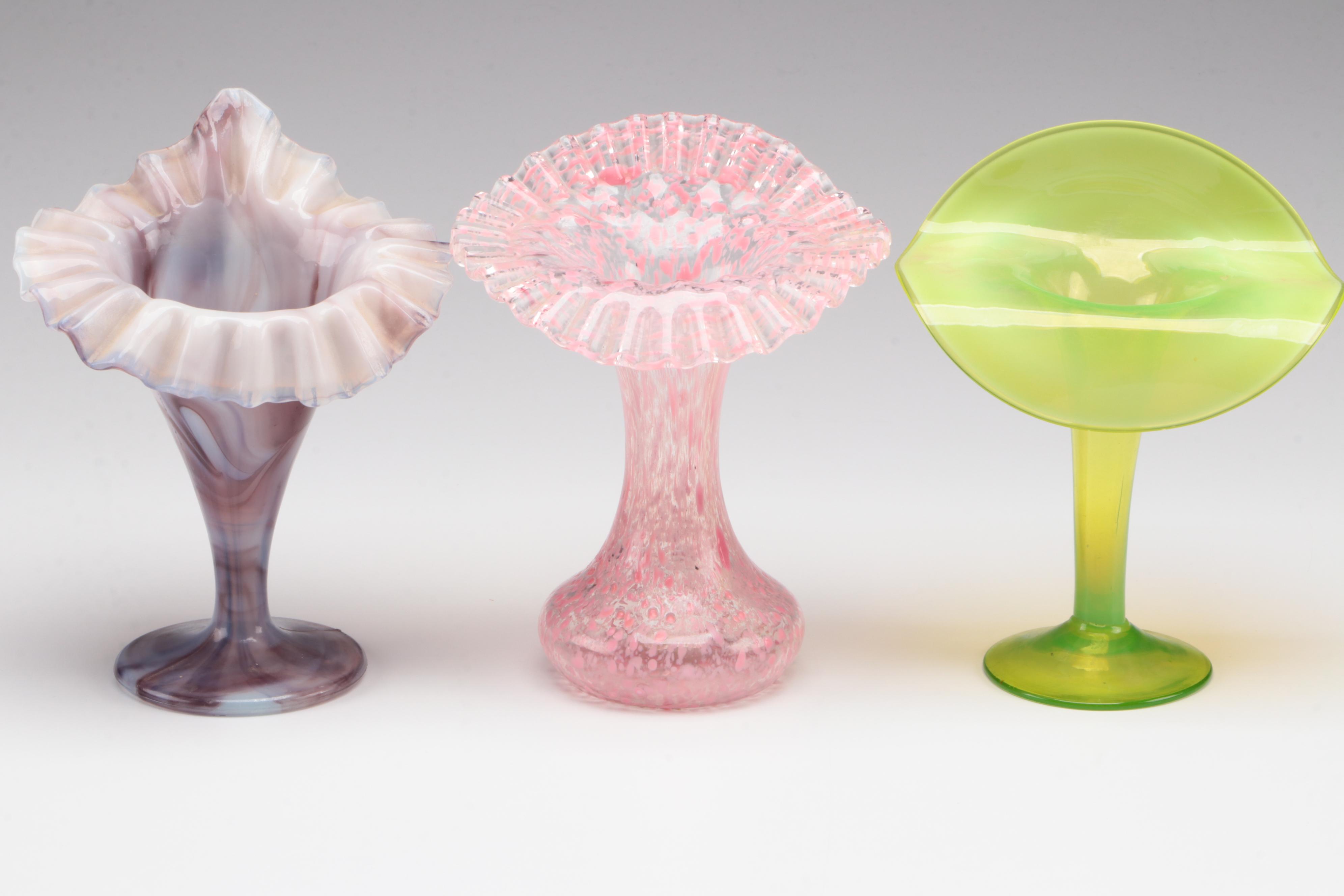 Handblown Glass Jack-In-The-Pulpit Vases