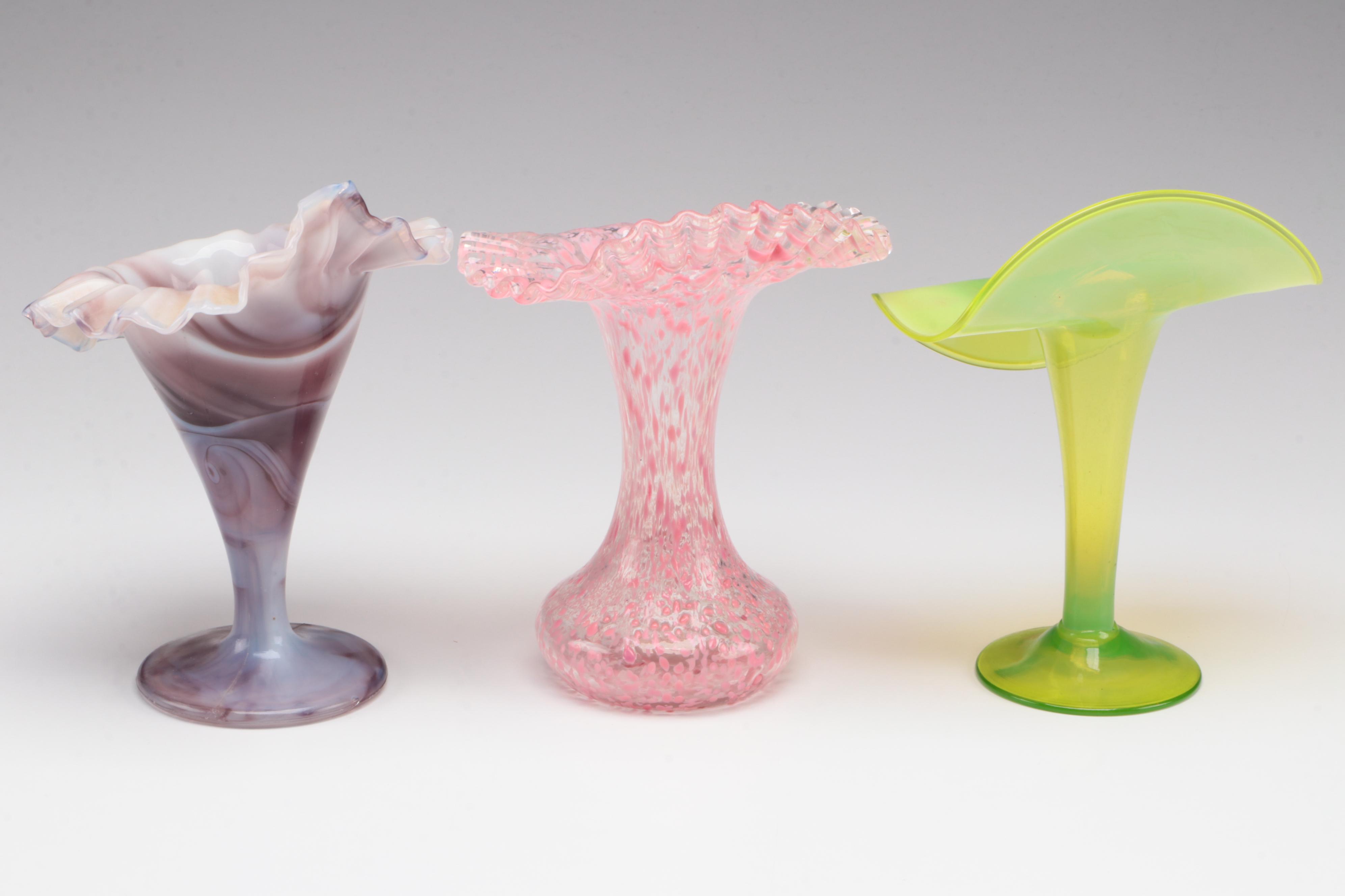 Handblown Glass Jack-In-The-Pulpit Vases