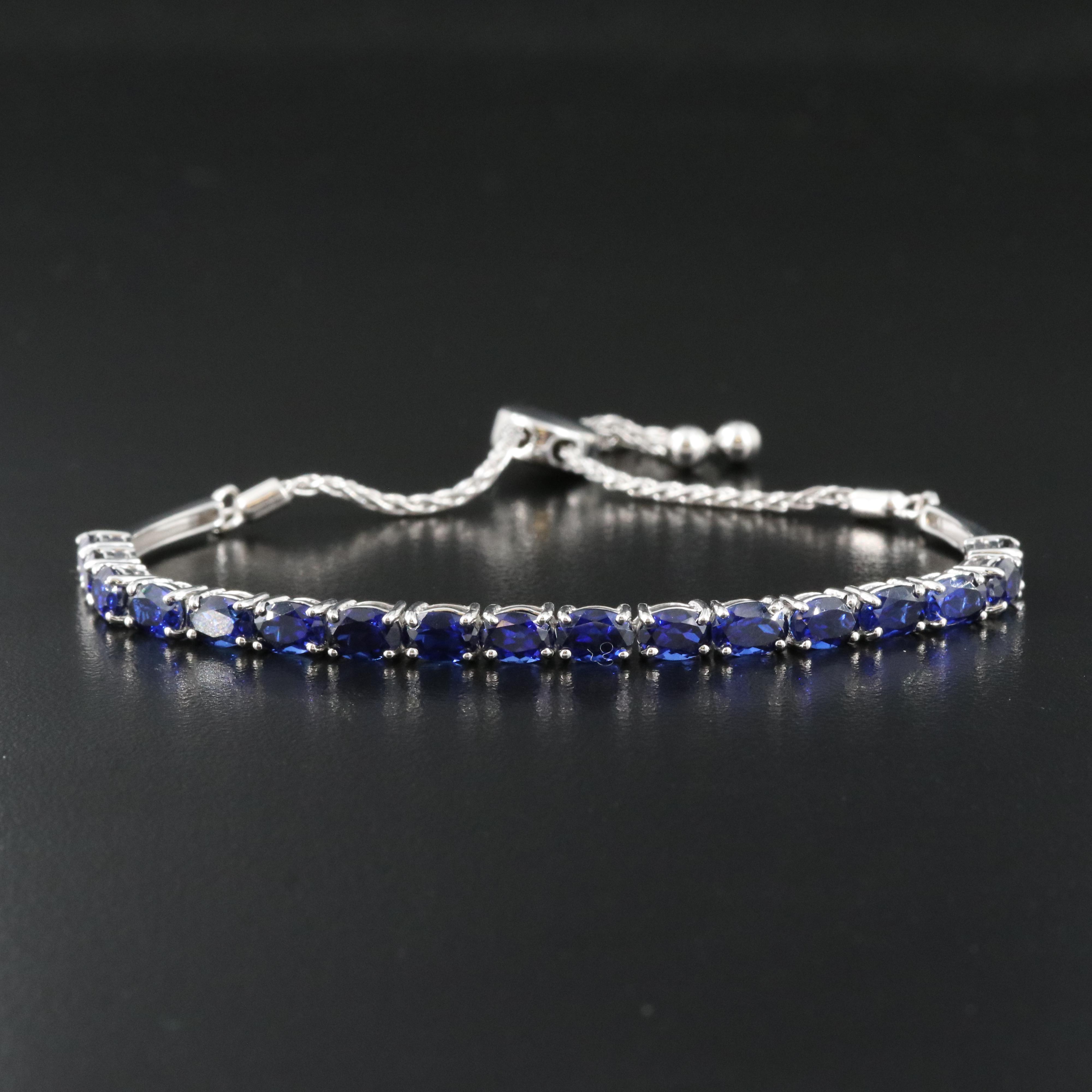 Sterling Sapphire Bolo Bracelet