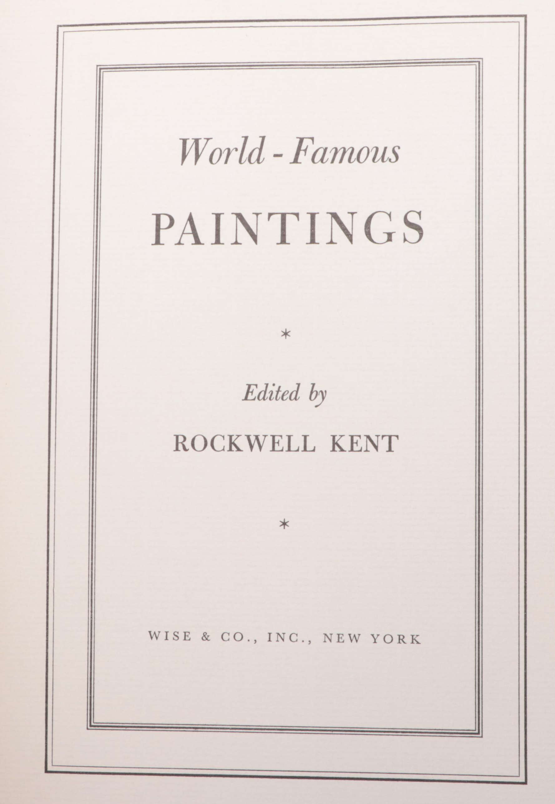 "World-Famous Paintings" Edited by Rockwell Kent with Other Art Book