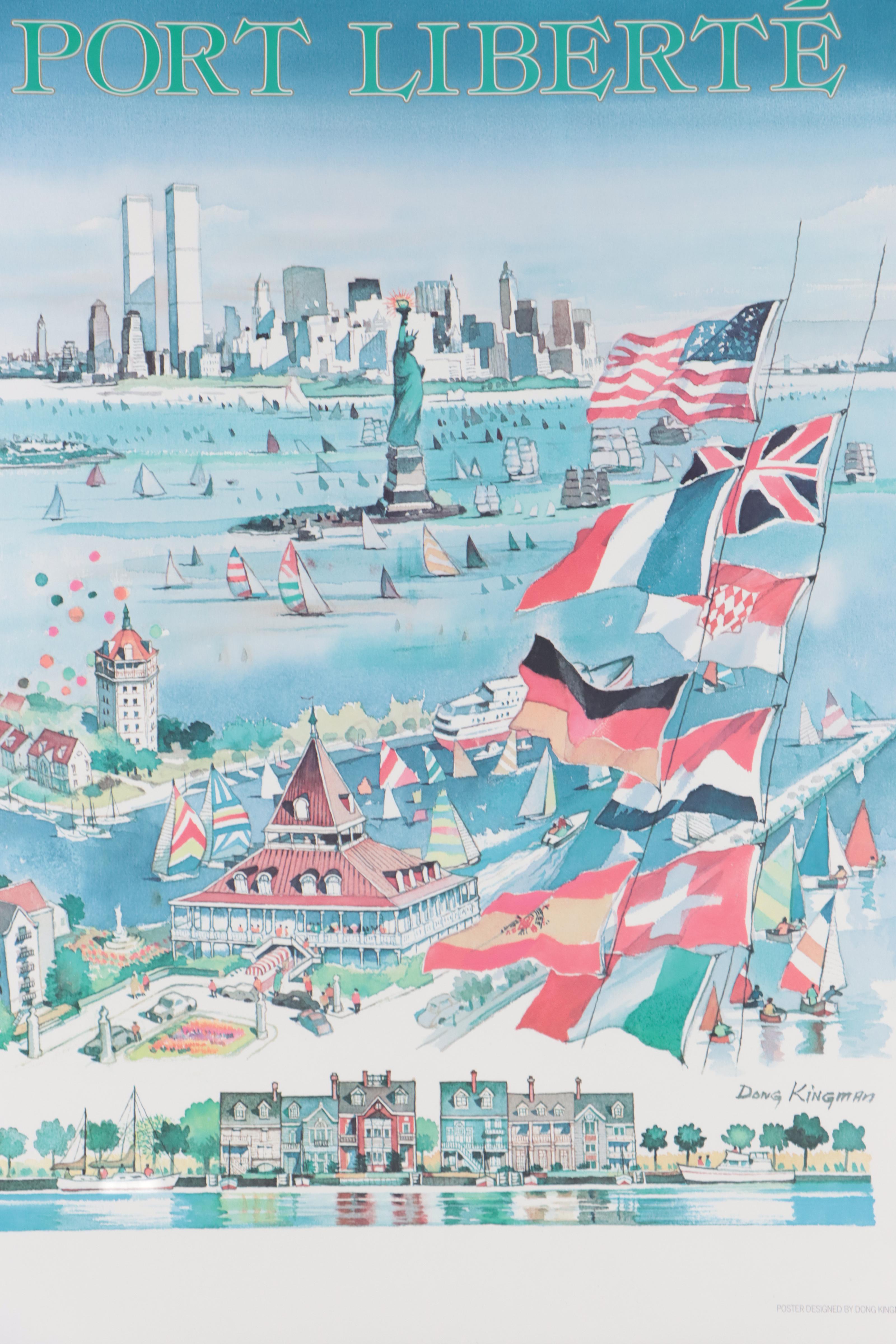 Offset Lithograph After Dong Kingman "Port Liberté," 21st Century