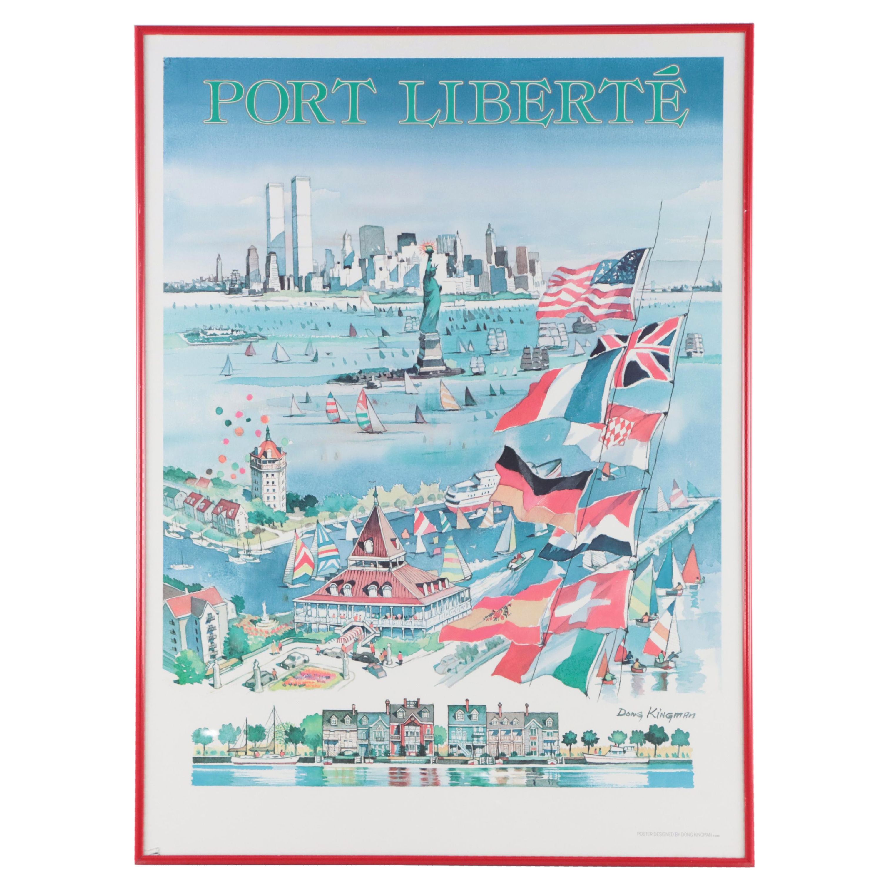 Offset Lithograph After Dong Kingman "Port Liberté," 21st Century