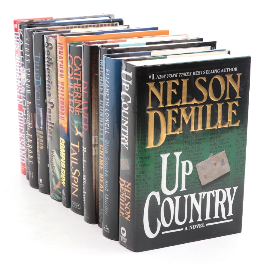 First Edition Mystery and Crime Books Including "Up Country" by Nelson DeMille