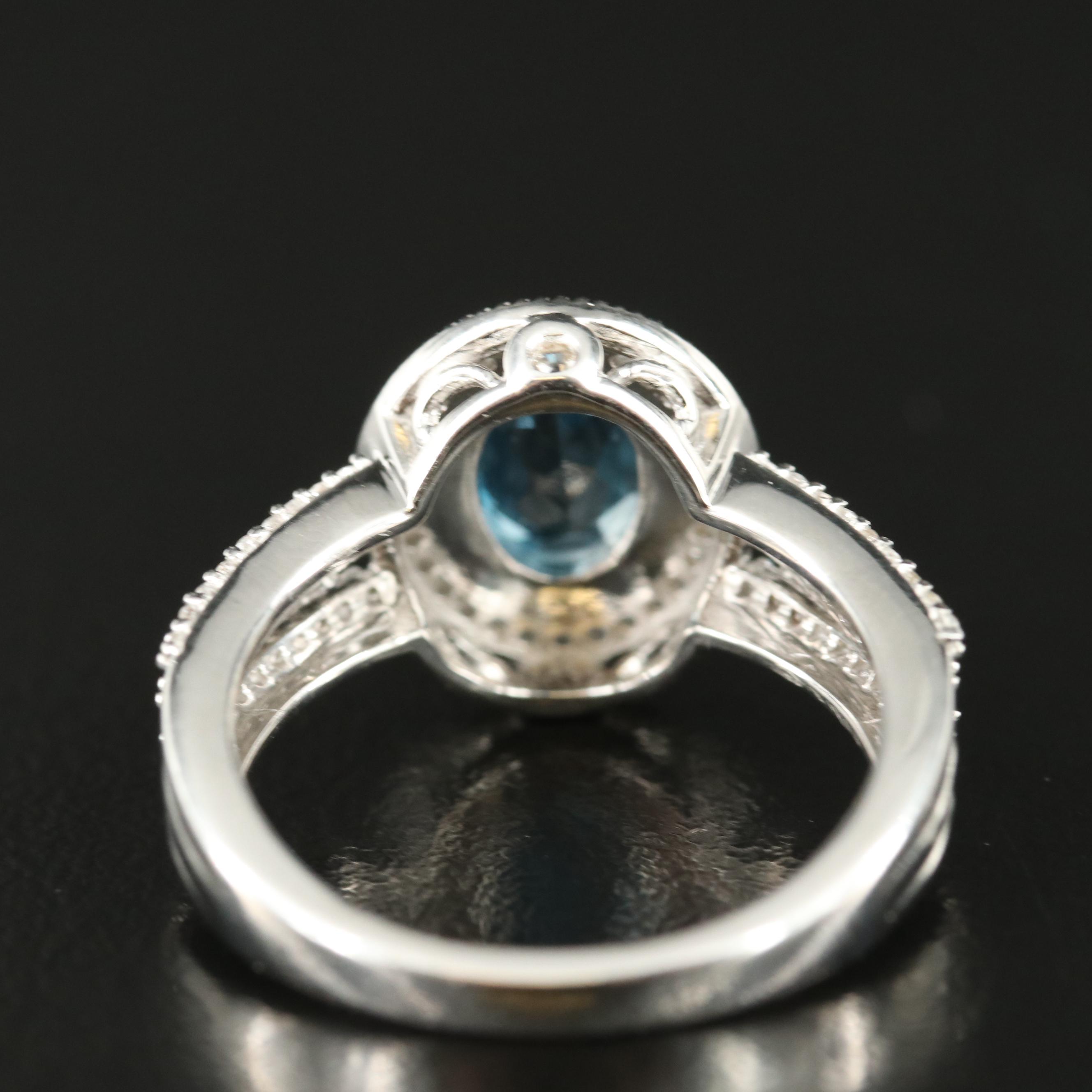 Sterling London Blue Topaz and Topaz Ring