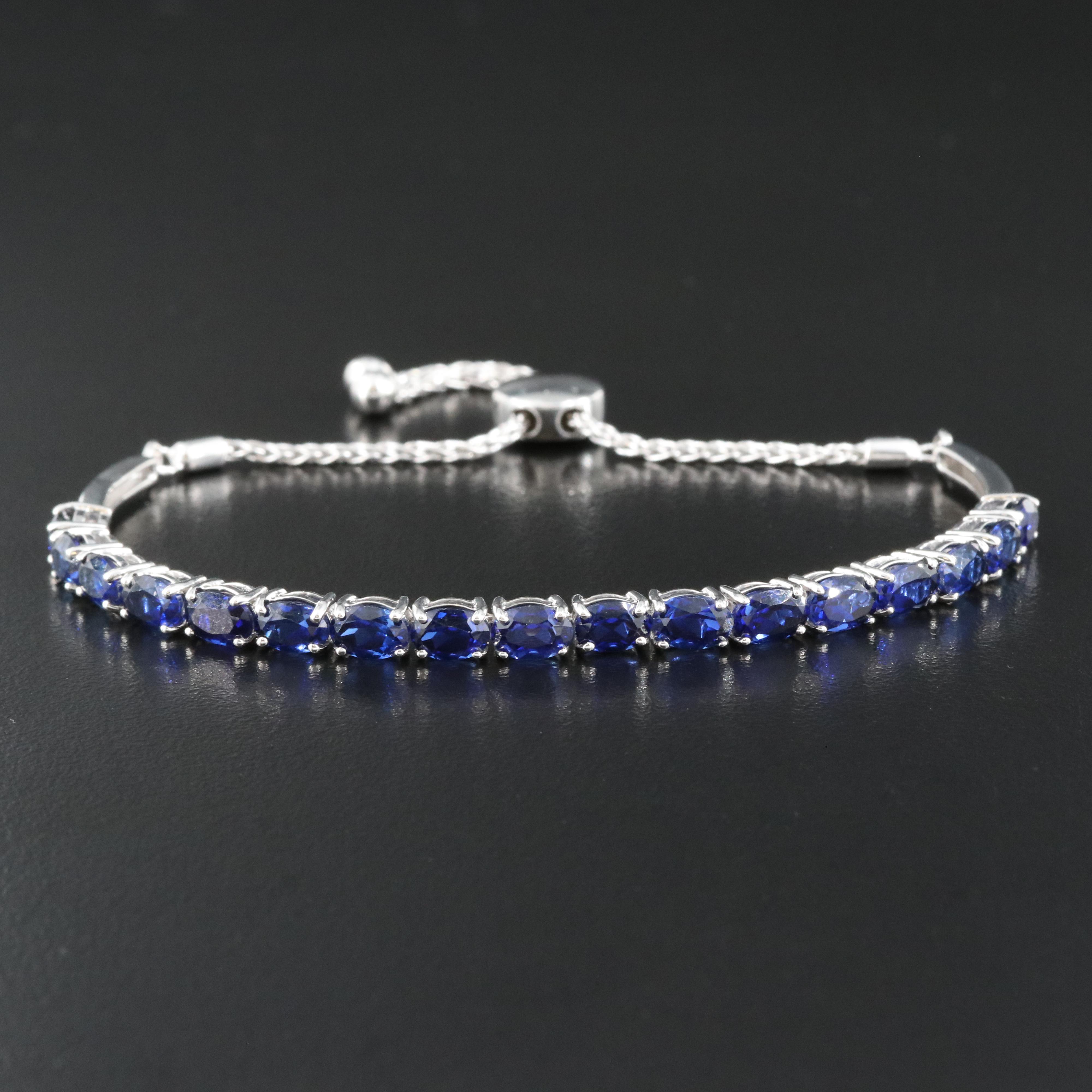Sterling Sapphire Bolo Bracelet