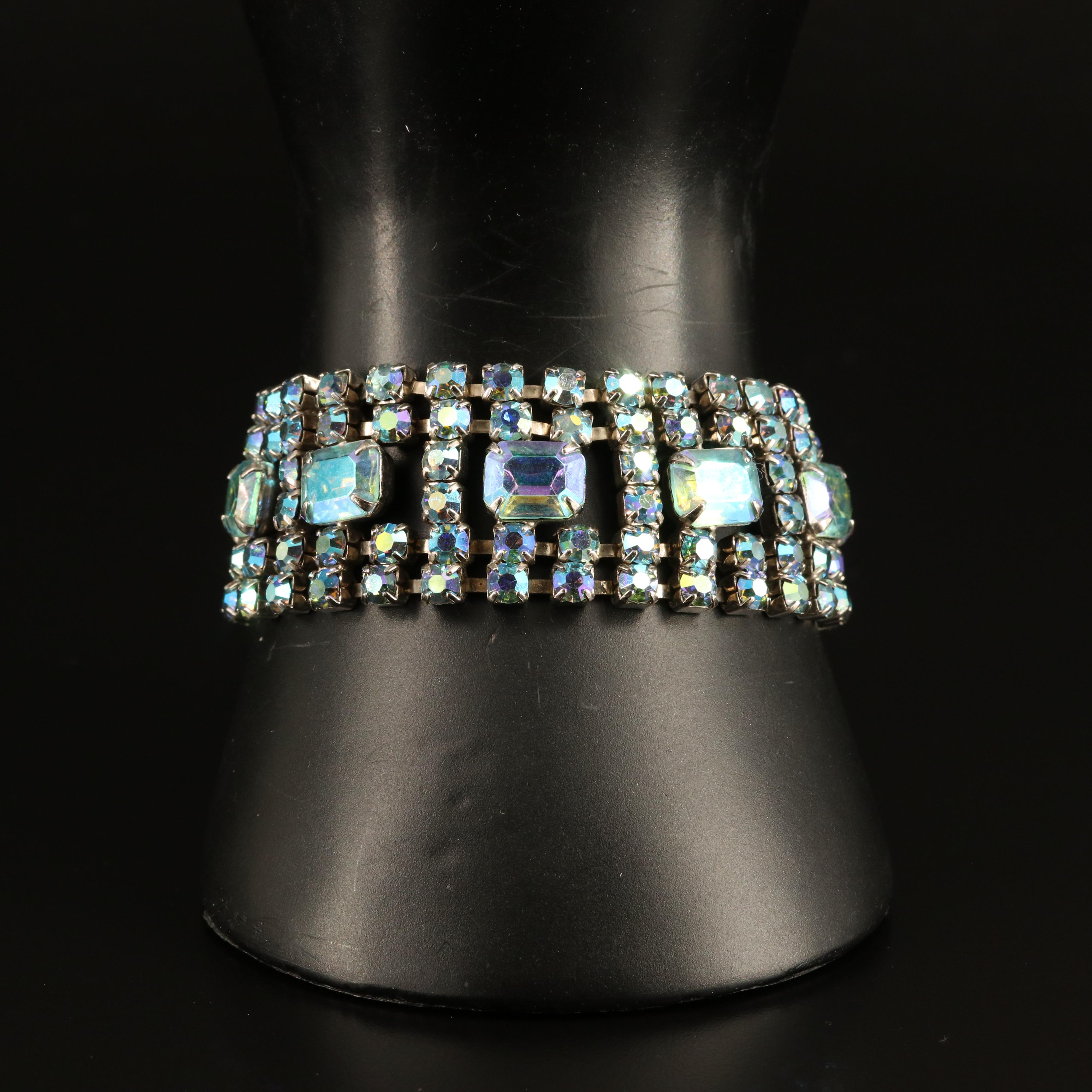 Rhinestone Bracelet and Statement Necklace