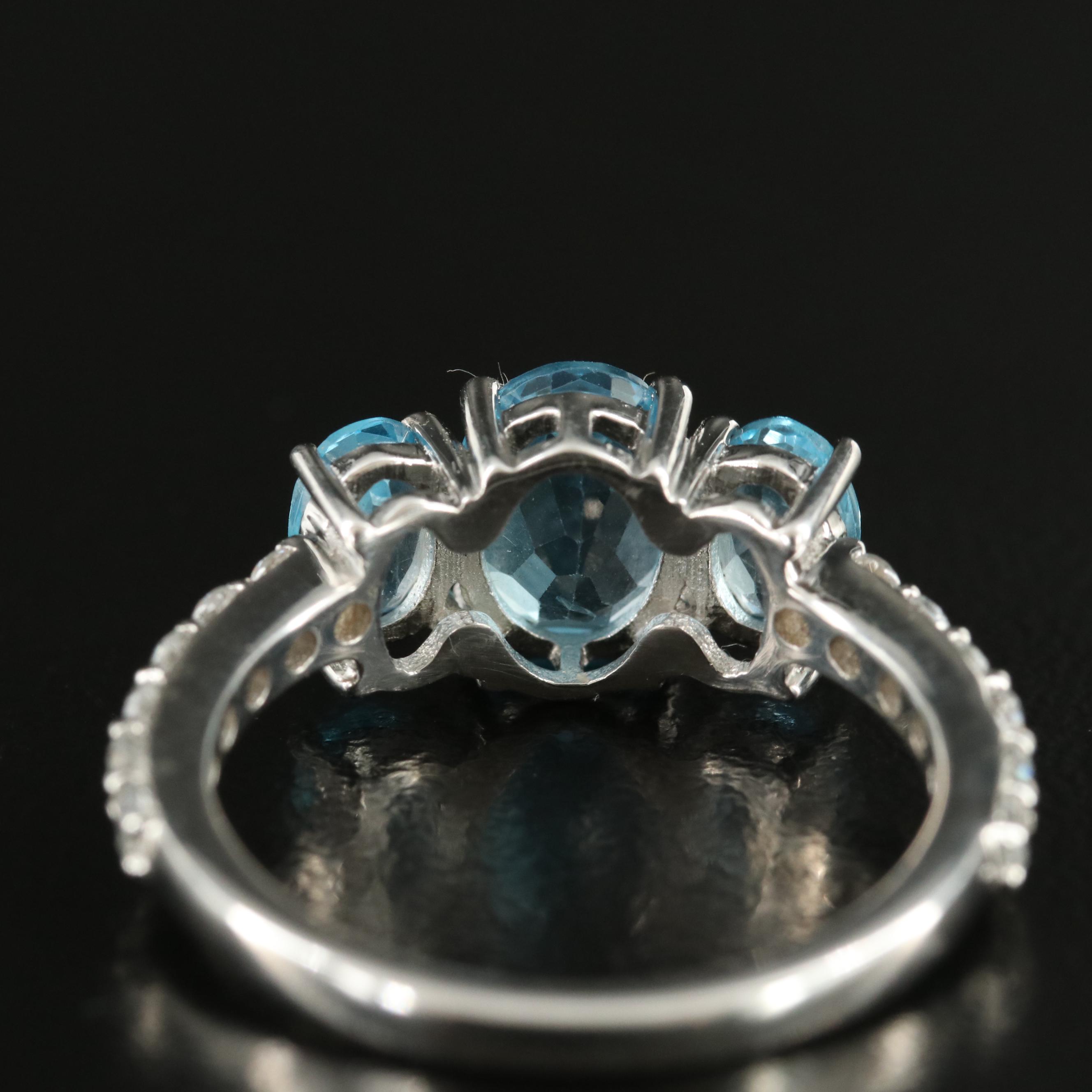 Sterling Topaz and Zircon Ring
