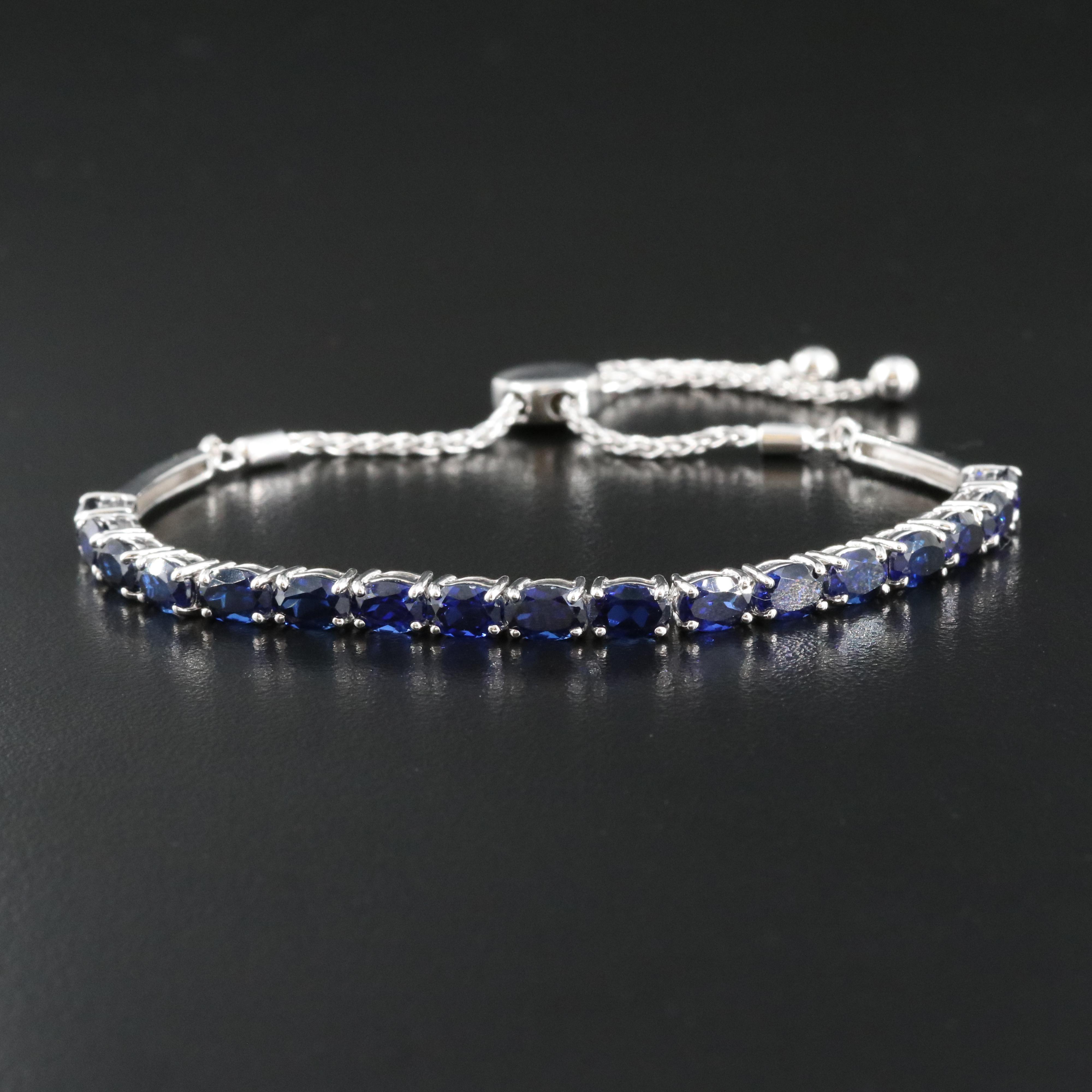 Sterling Sapphire Bolo Bracelet