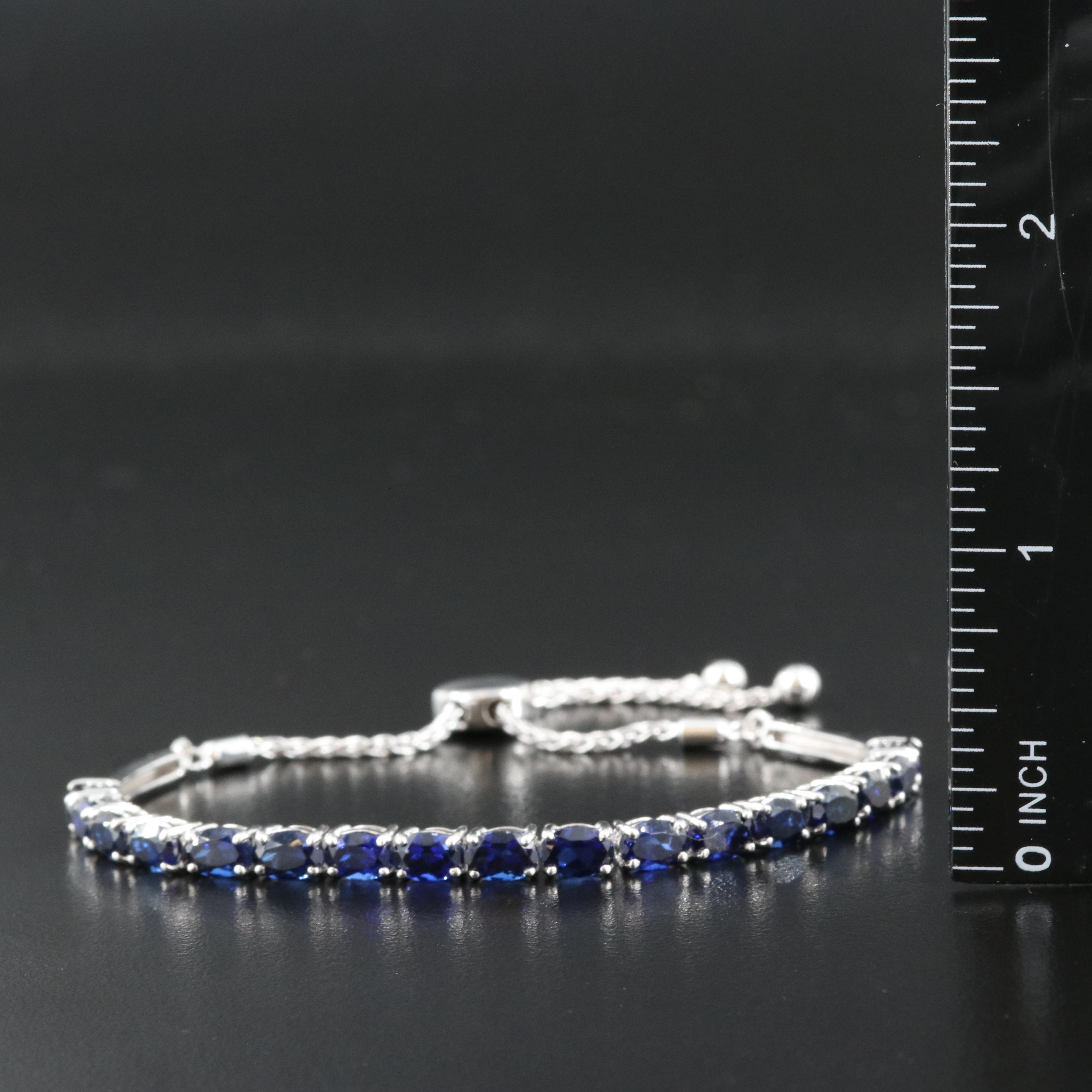 Sterling Sapphire Bolo Bracelet