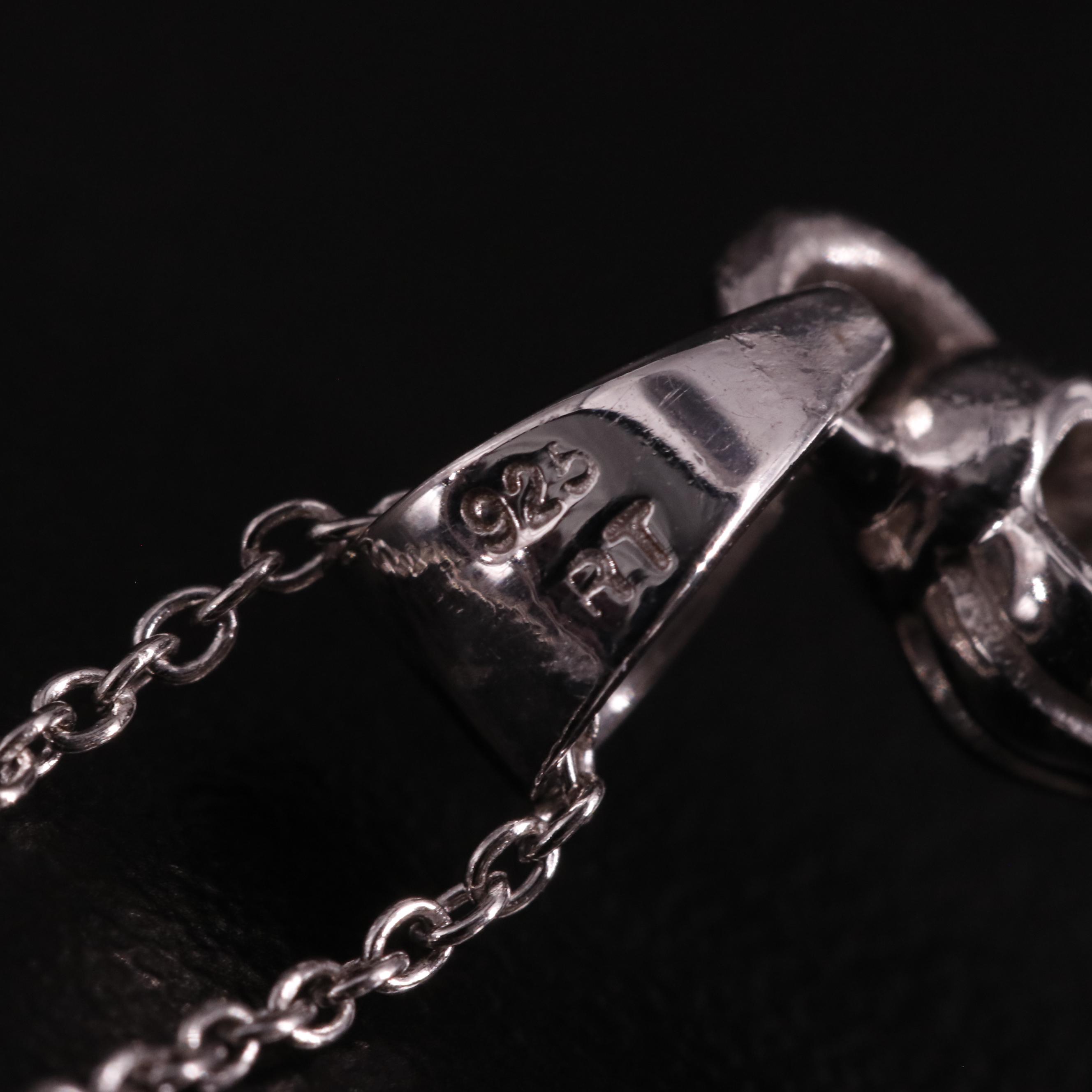 Sterling Moonstone Cross Pendant Necklace