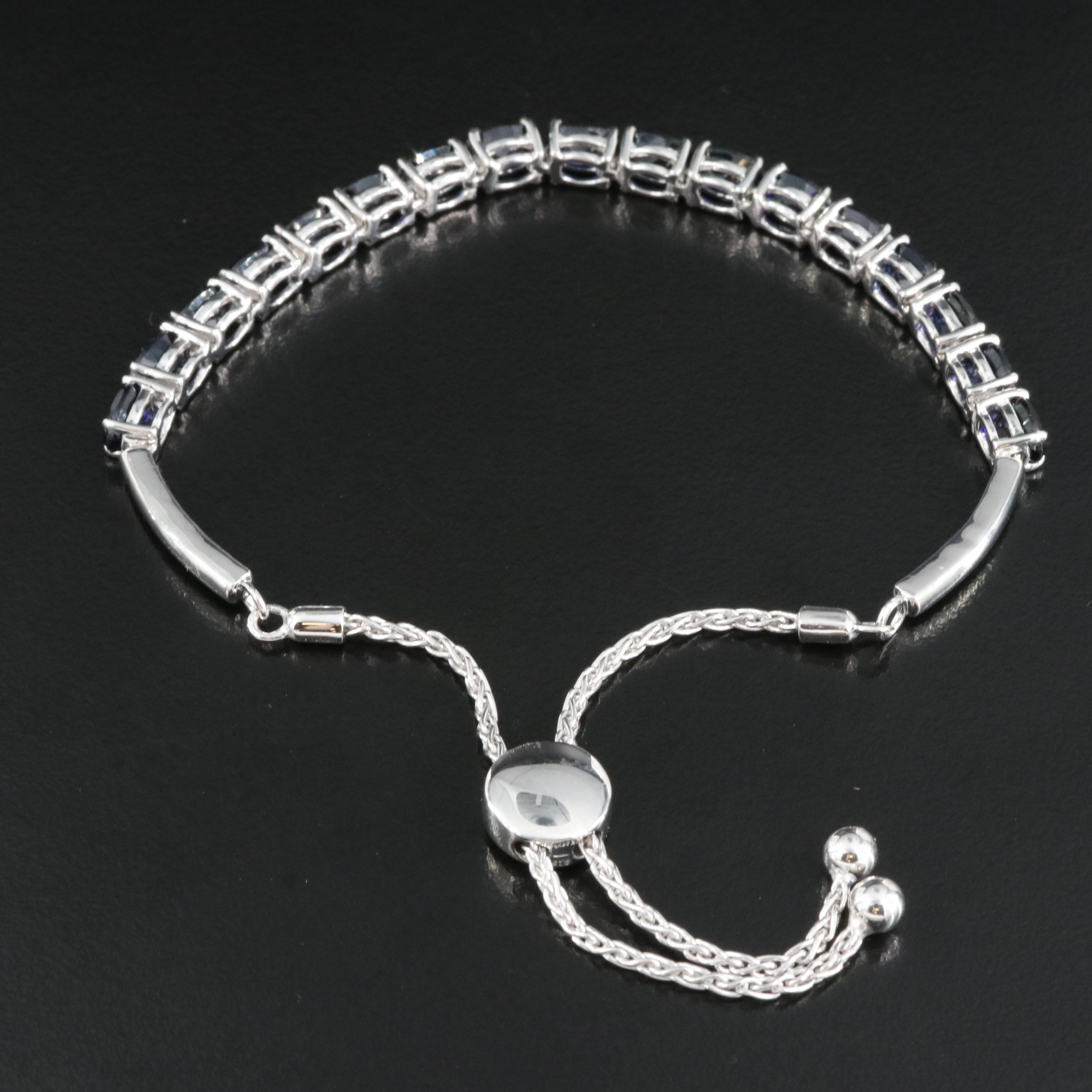 Sterling Sapphire Bolo Bracelet