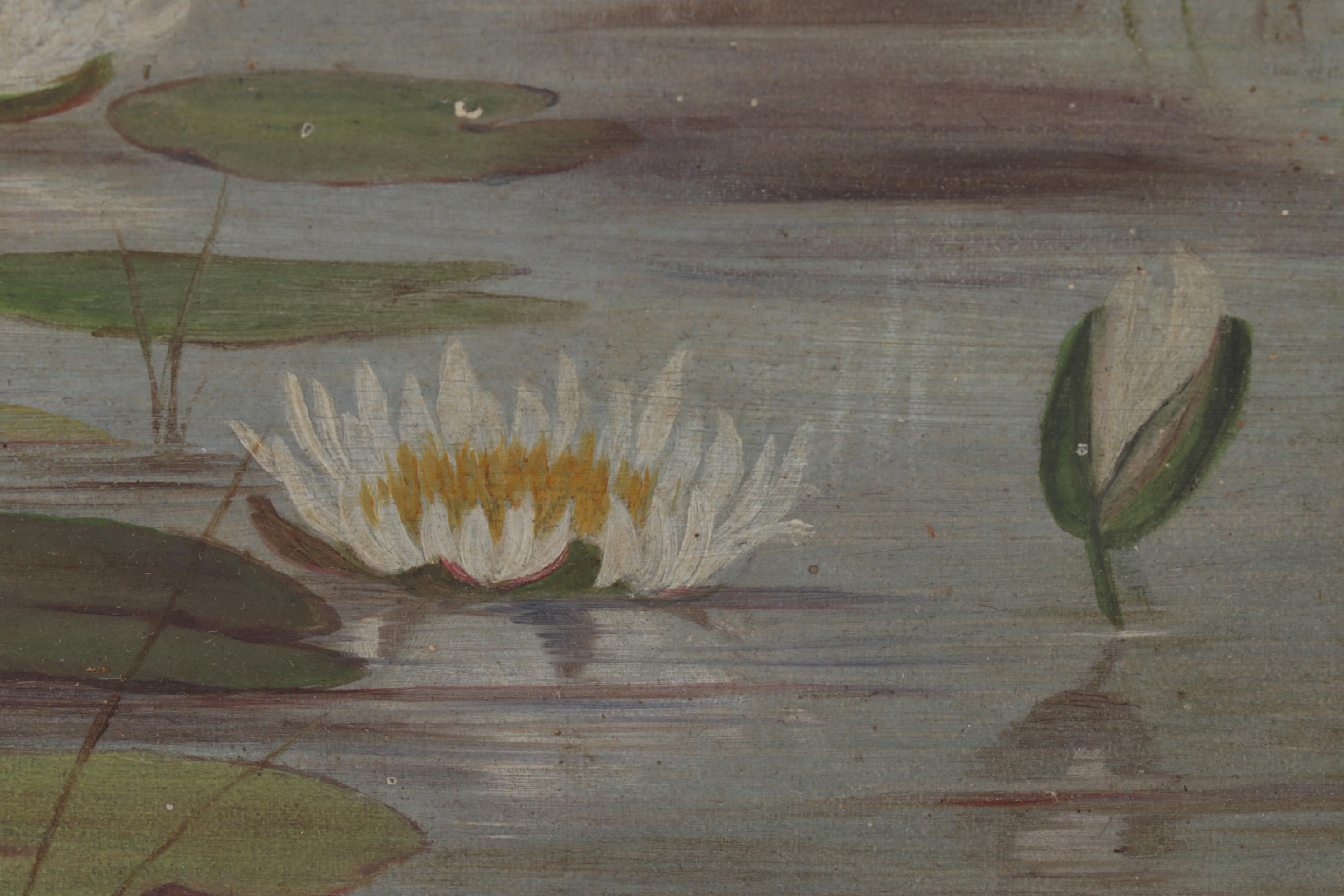 Oil Painting of Birds Gliding Over Water, Late 19th Century