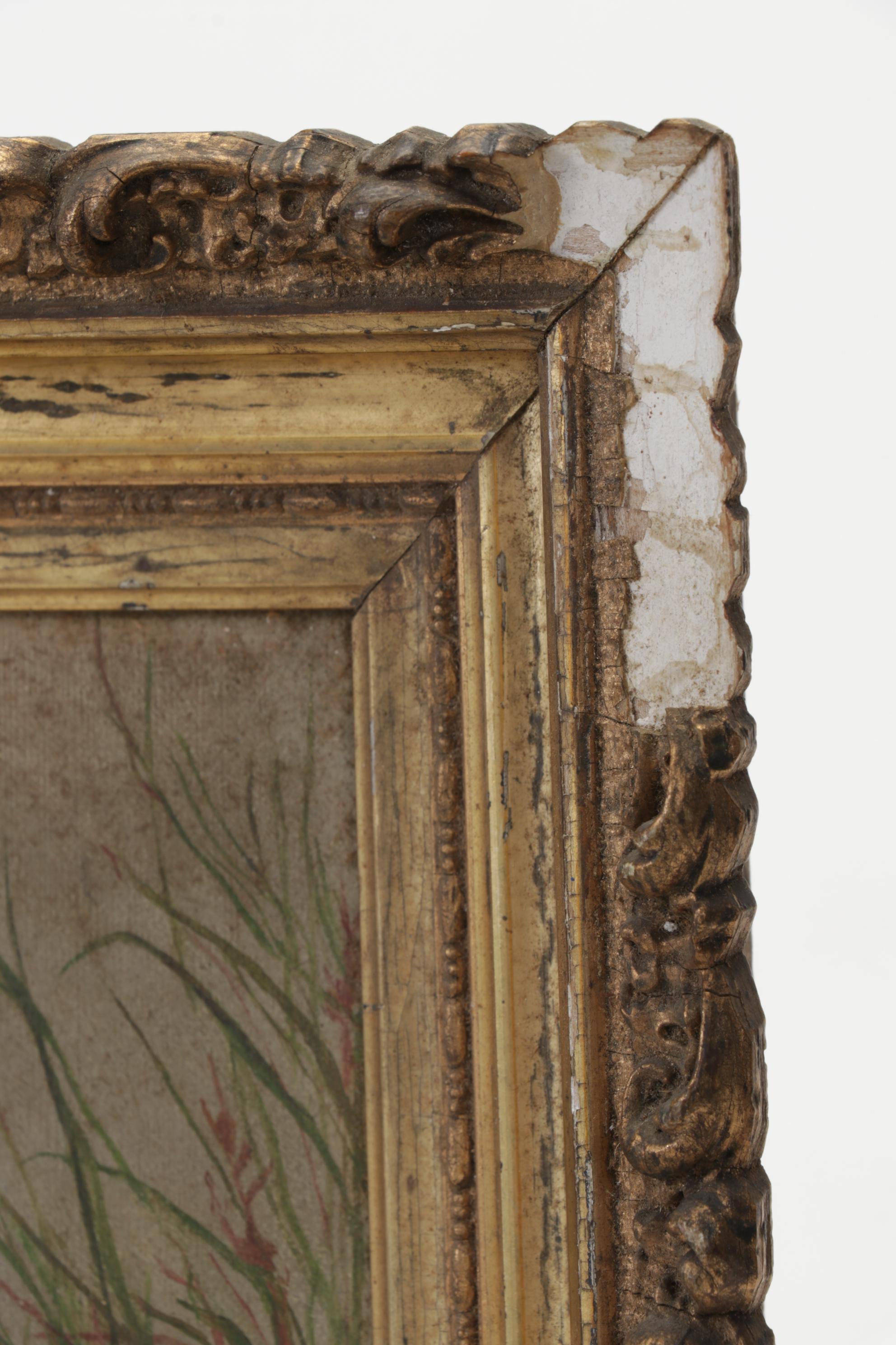 Oil Painting of Birds Gliding Over Water, Late 19th Century