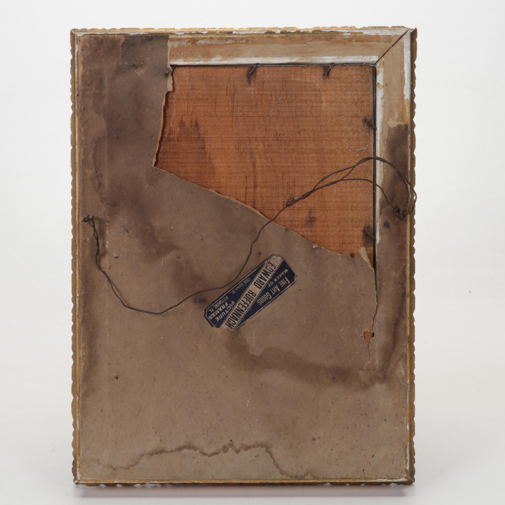 Oil Painting of Birds Gliding Over Water, Late 19th Century