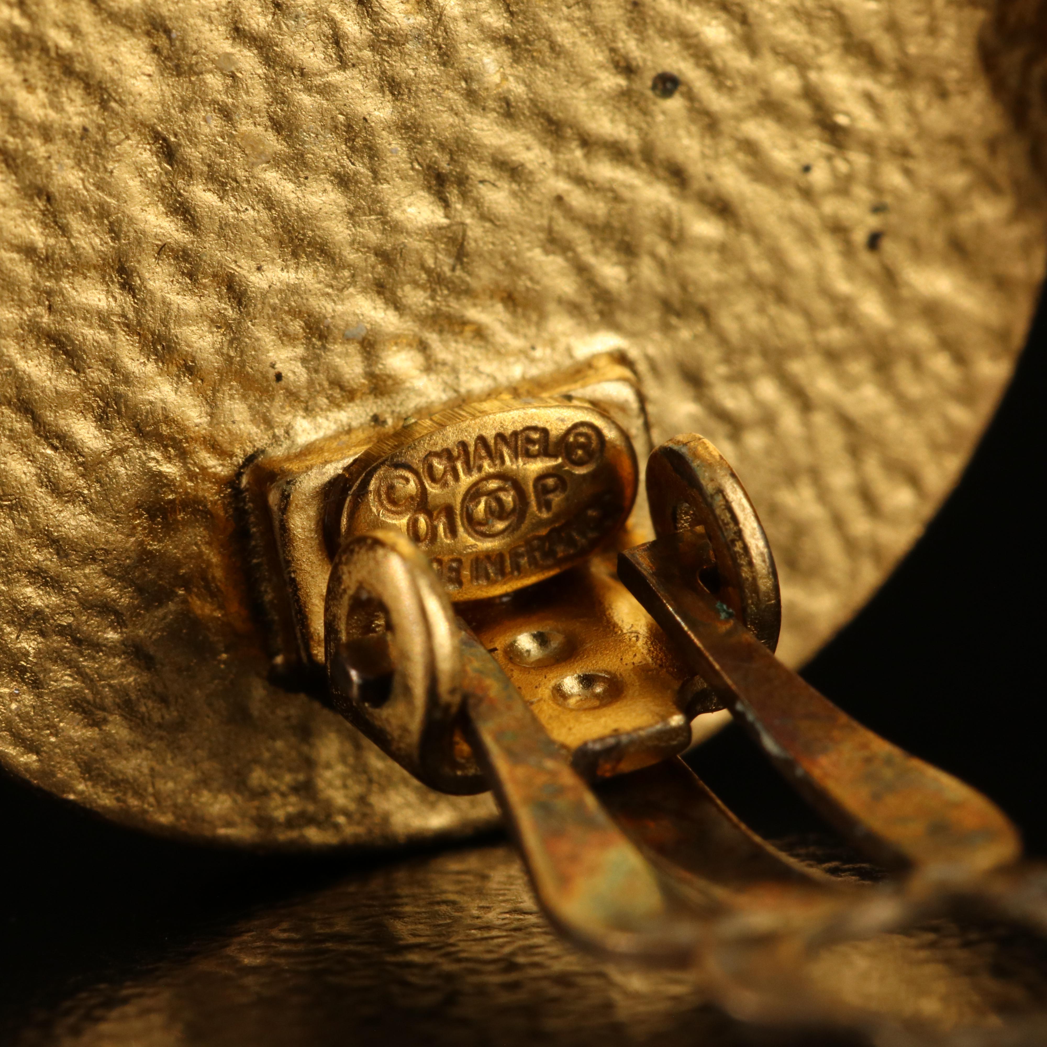 Vintage Chanel Enamel Logo Earrings