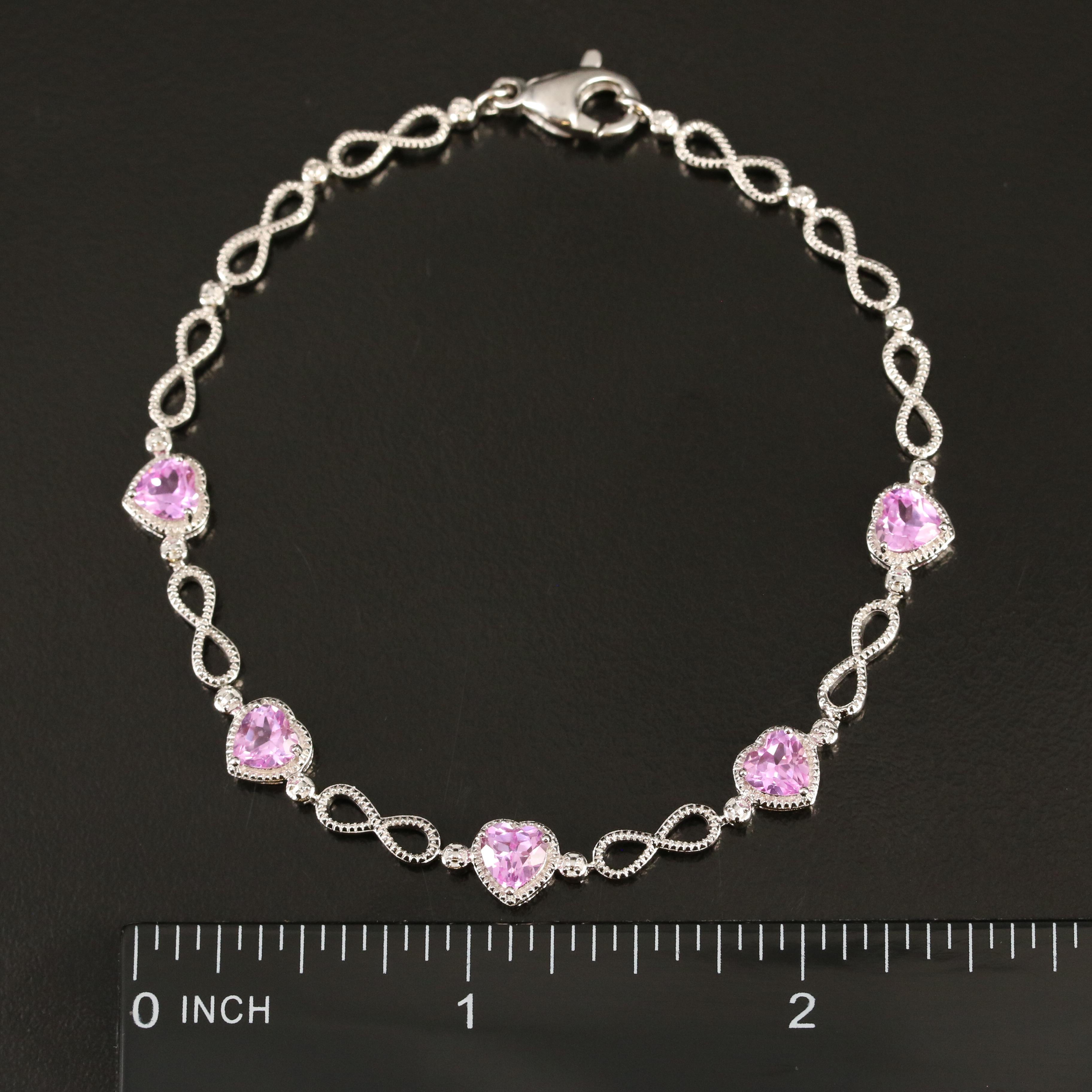 Sterling Sapphire Infinity Heart Bracelet