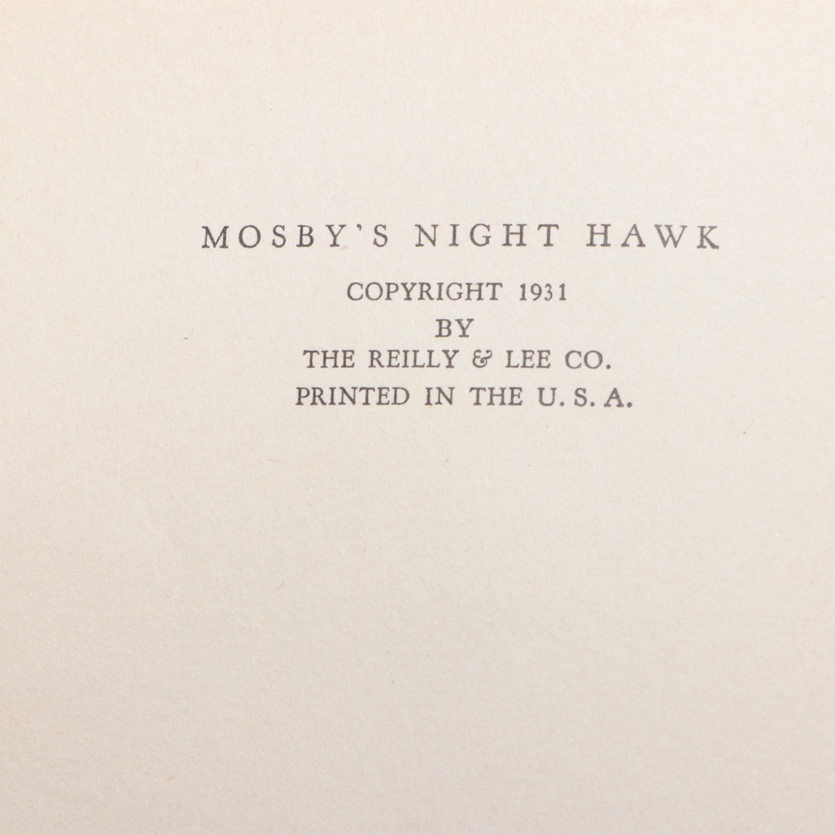 "Mosby's Nighthawk" by Covington Clarke and More Books, Early to Mid-20th C.