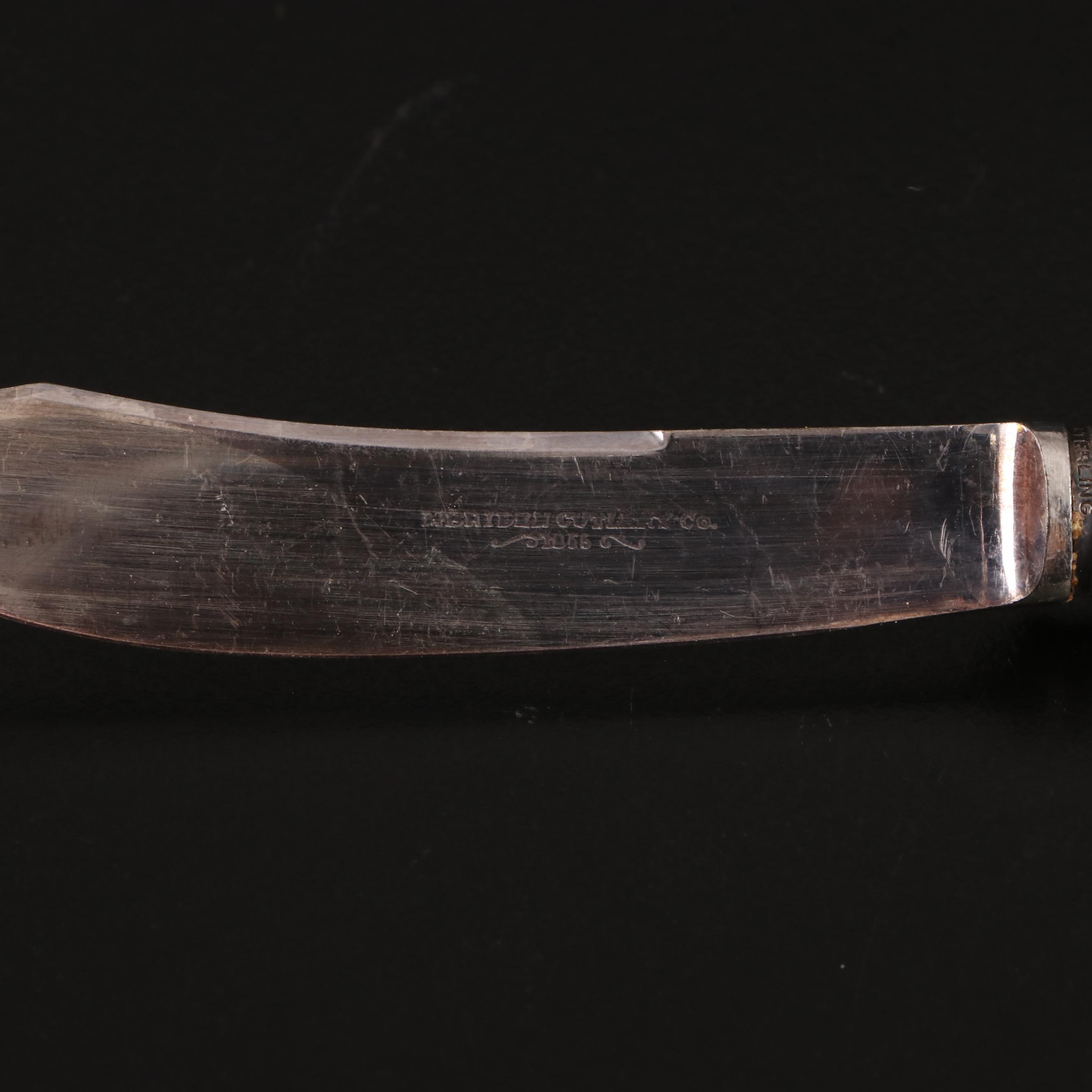 William Adams and Other Silver Plate Fruit Spoons with MOP Handled Knives