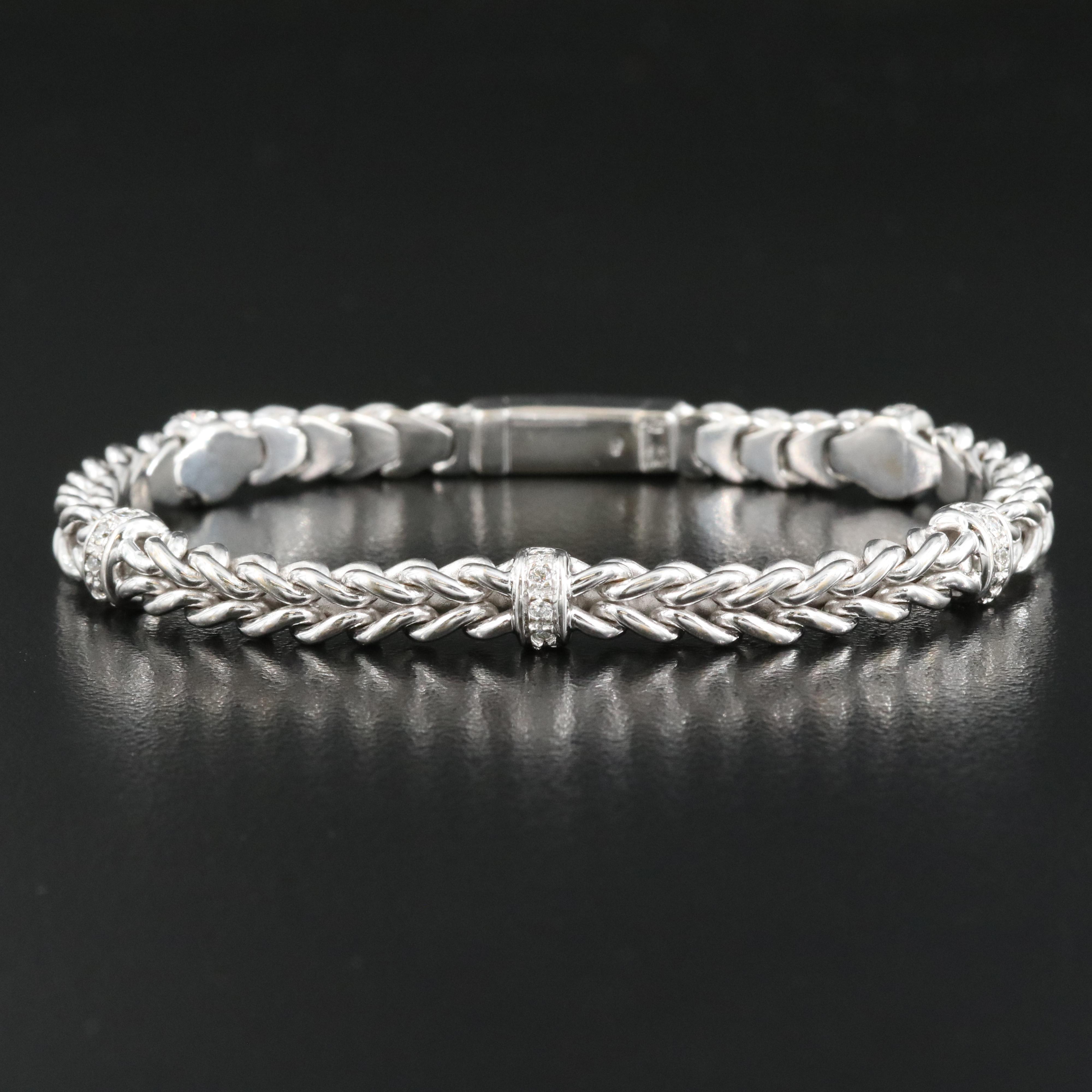 Italian 18K 0.32 CTW Diamond Station Bracelet