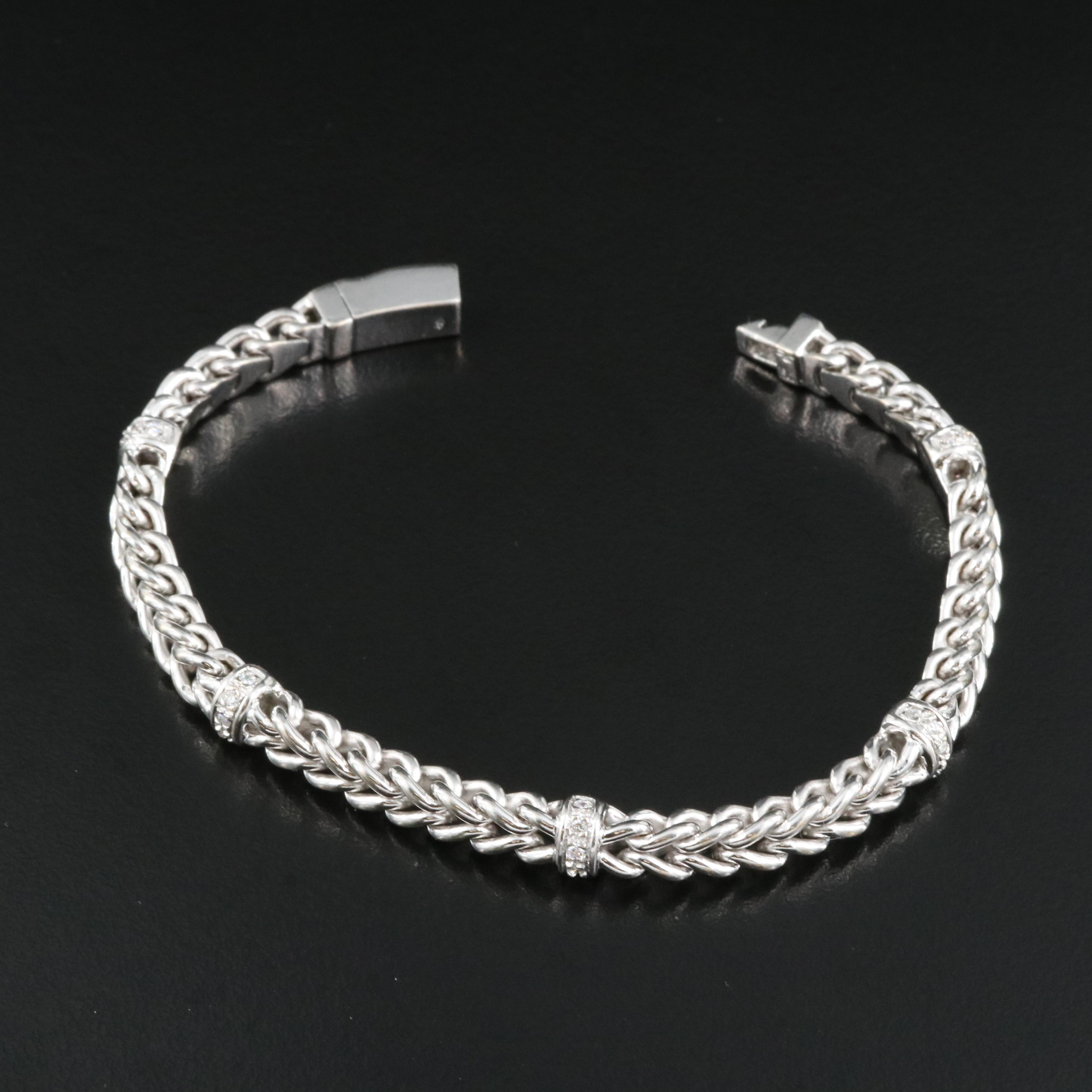 Italian 18K 0.32 CTW Diamond Station Bracelet