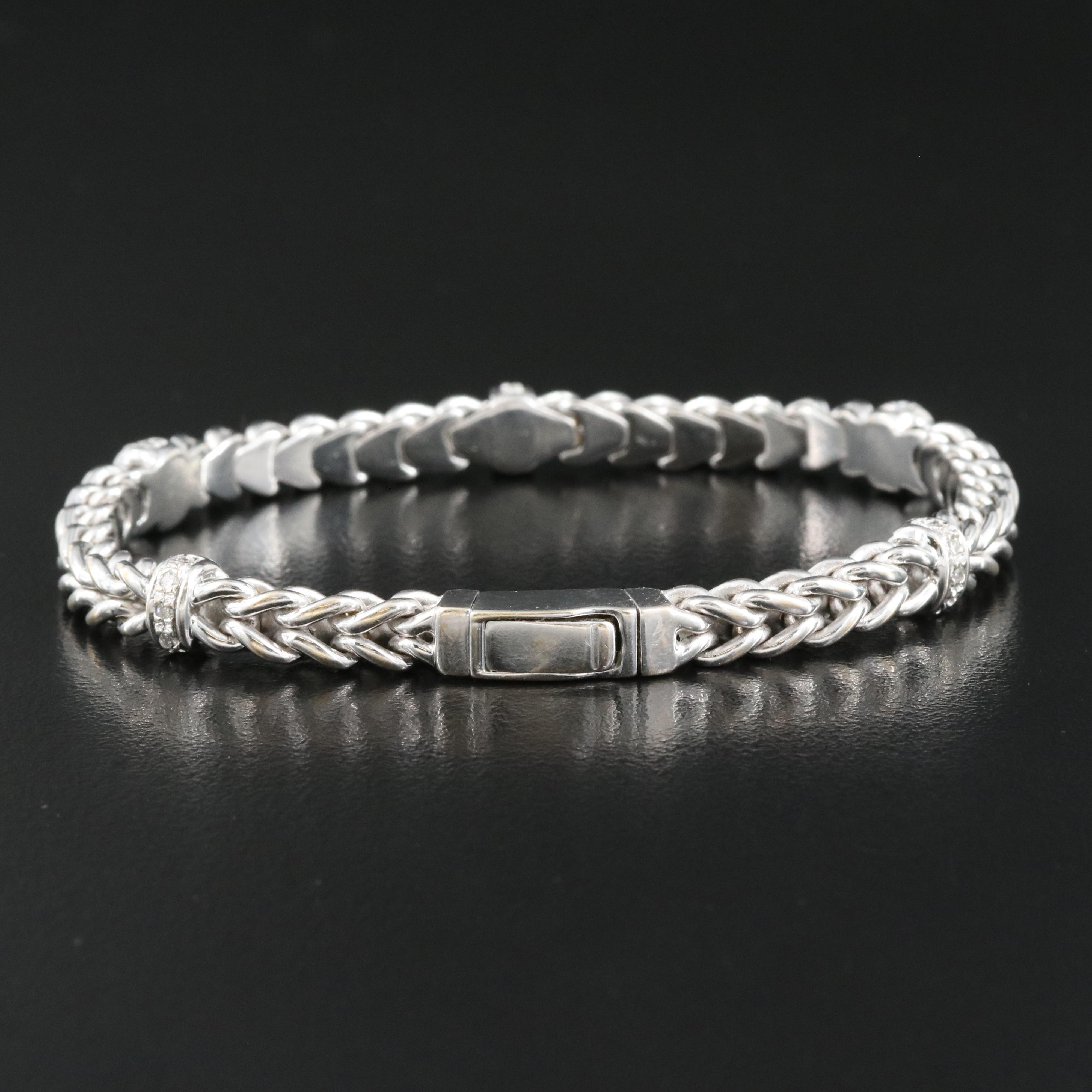 Italian 18K 0.32 CTW Diamond Station Bracelet