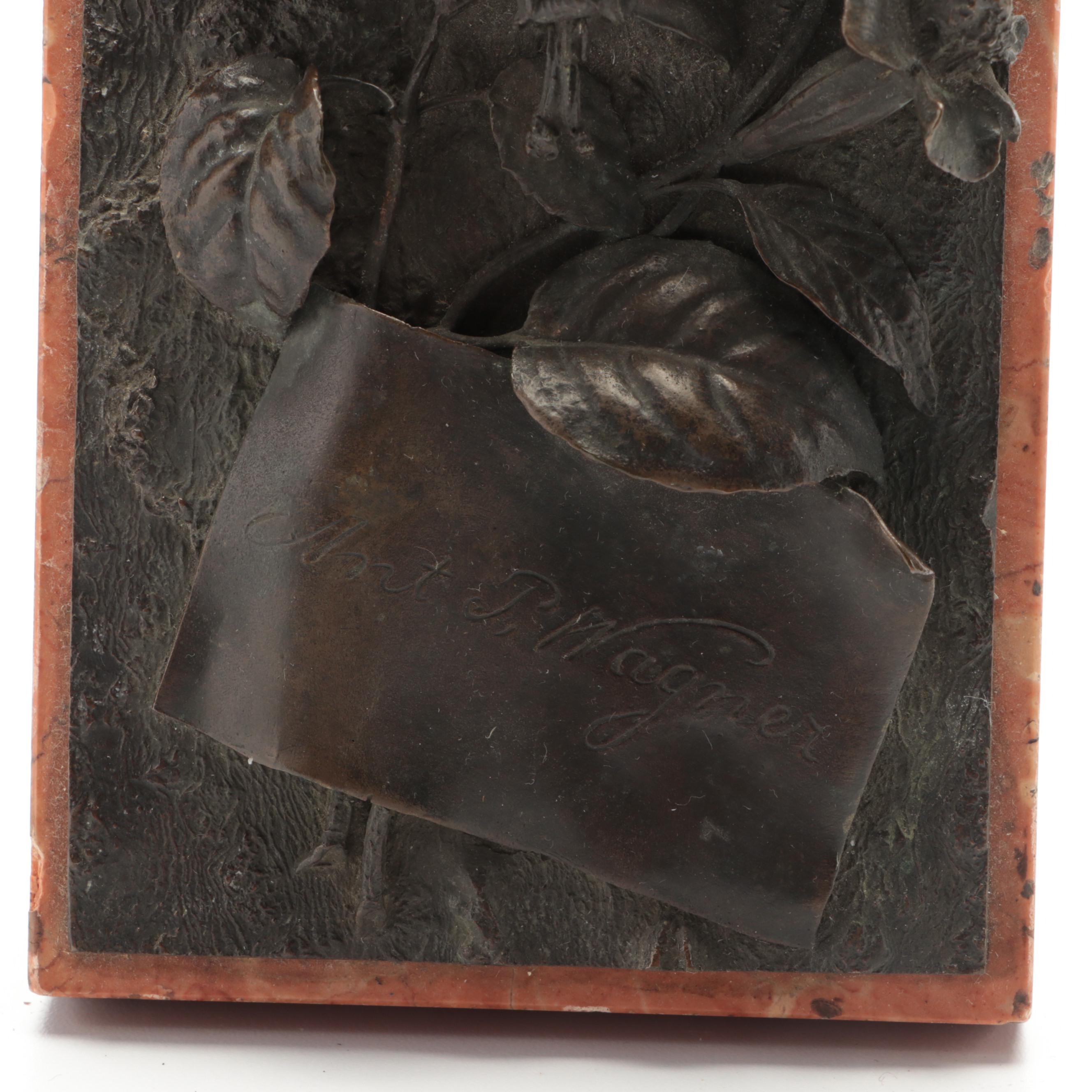 Antonín Pavel Wagner Bronze Sculpture of Flowers, Late 19th Century