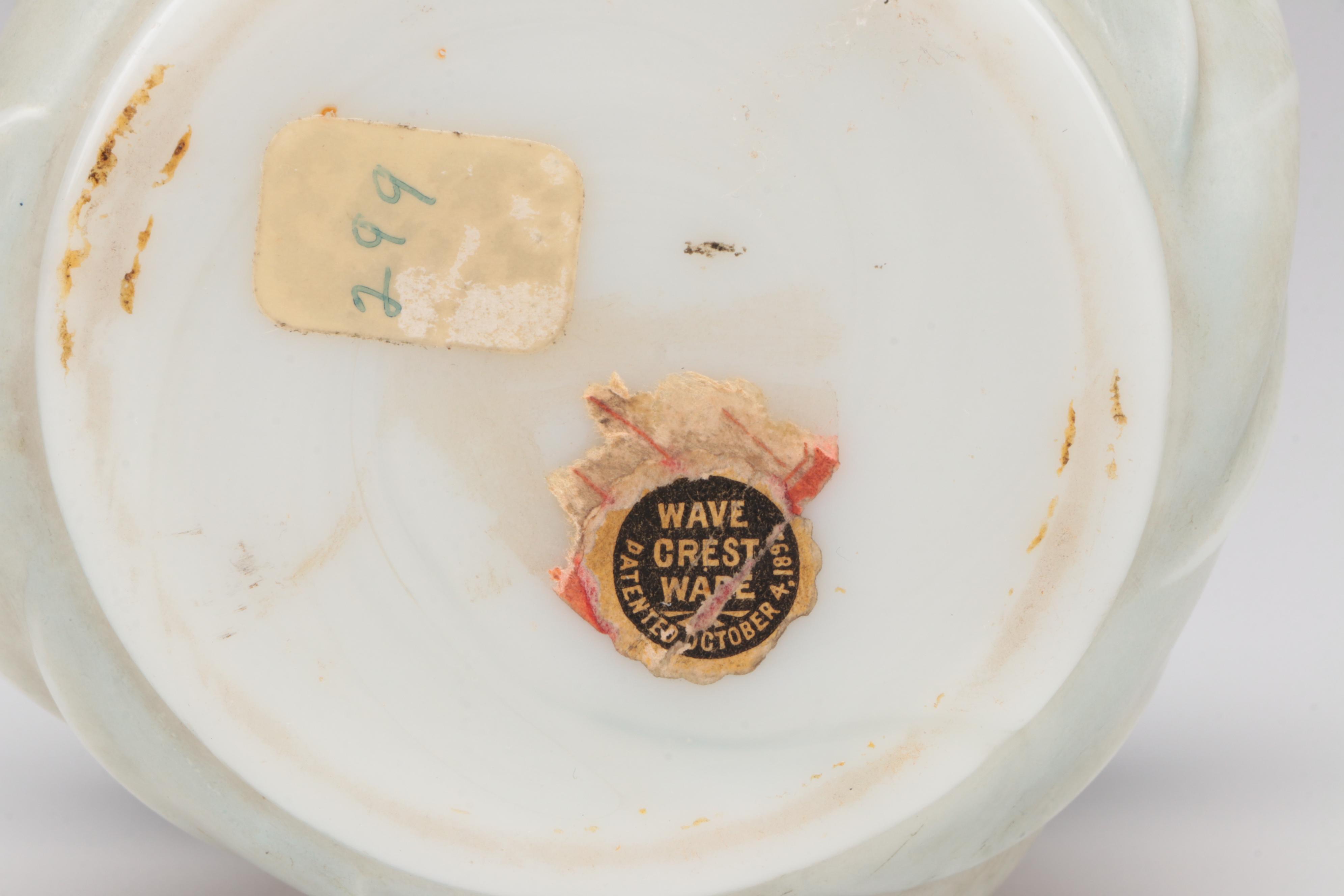 C.F. Monroe Wave Crest Floral Motif Glass Trinket Containers