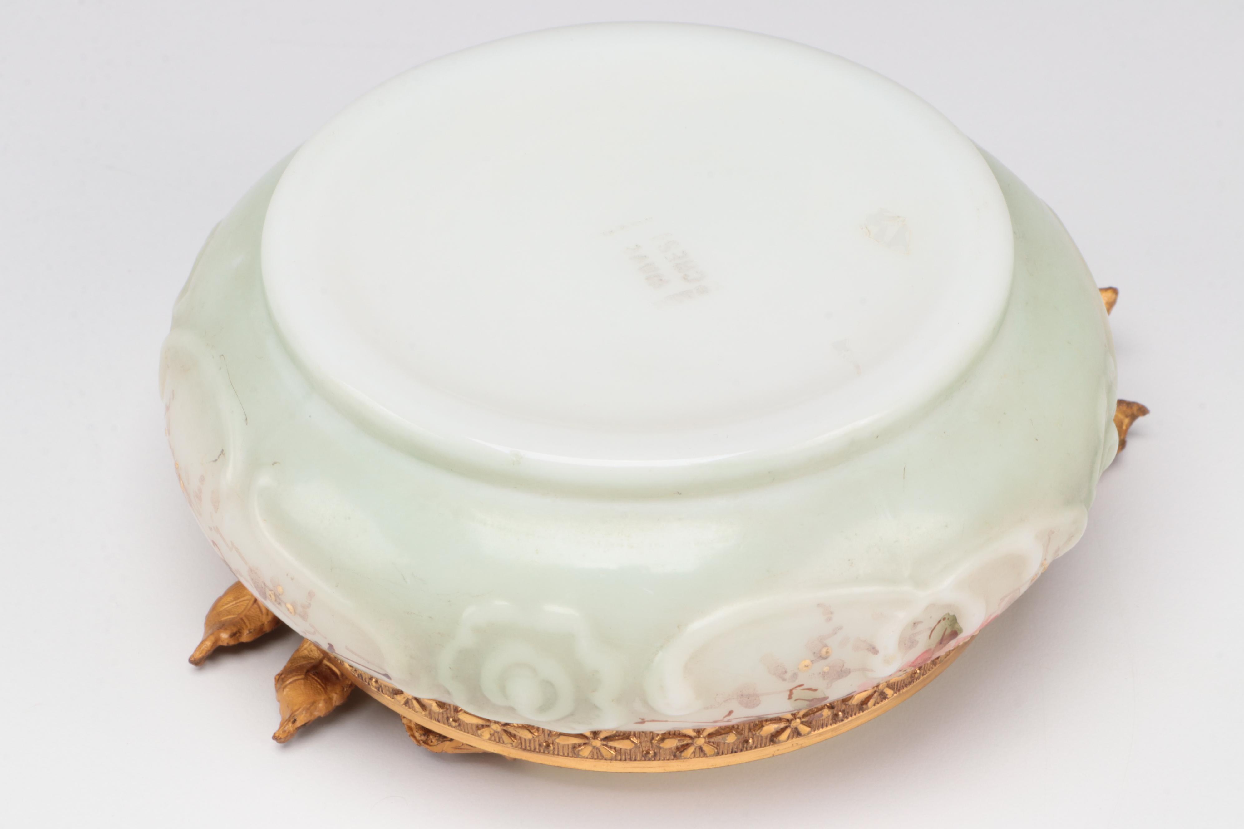 C.F. Monroe Wave Crest Floral Motif Glass Trinket Containers