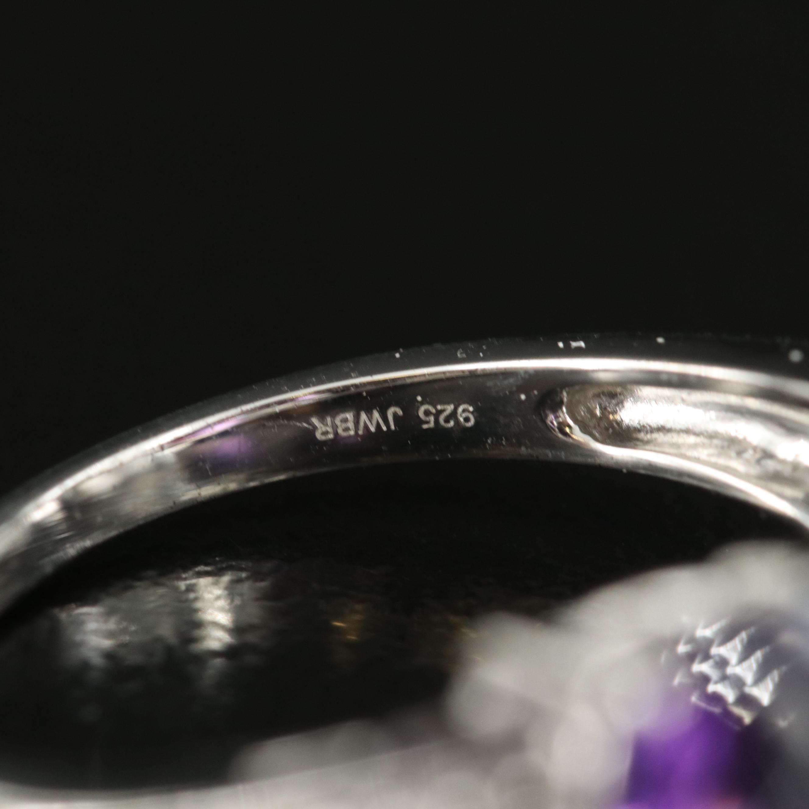 Sterling Amethyst and Sapphire Ring