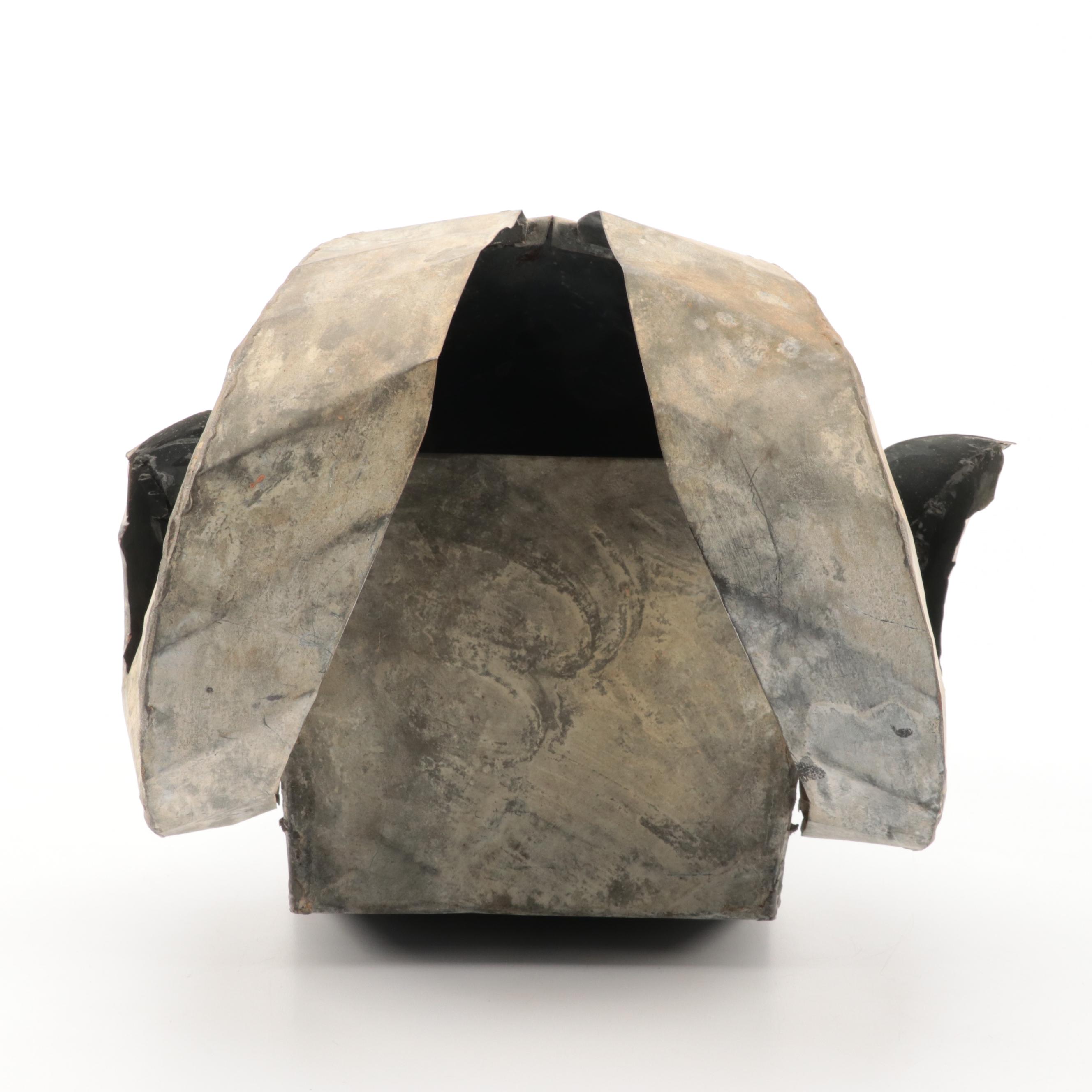 Galvanized Steel Sculpture of Goat Head, Circa 2000