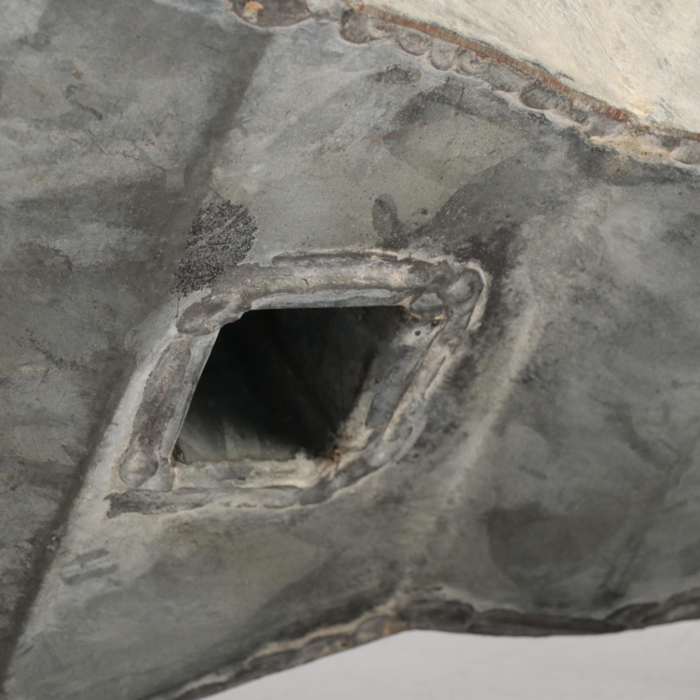 Galvanized Steel Sculpture of Goat Head, Circa 2000