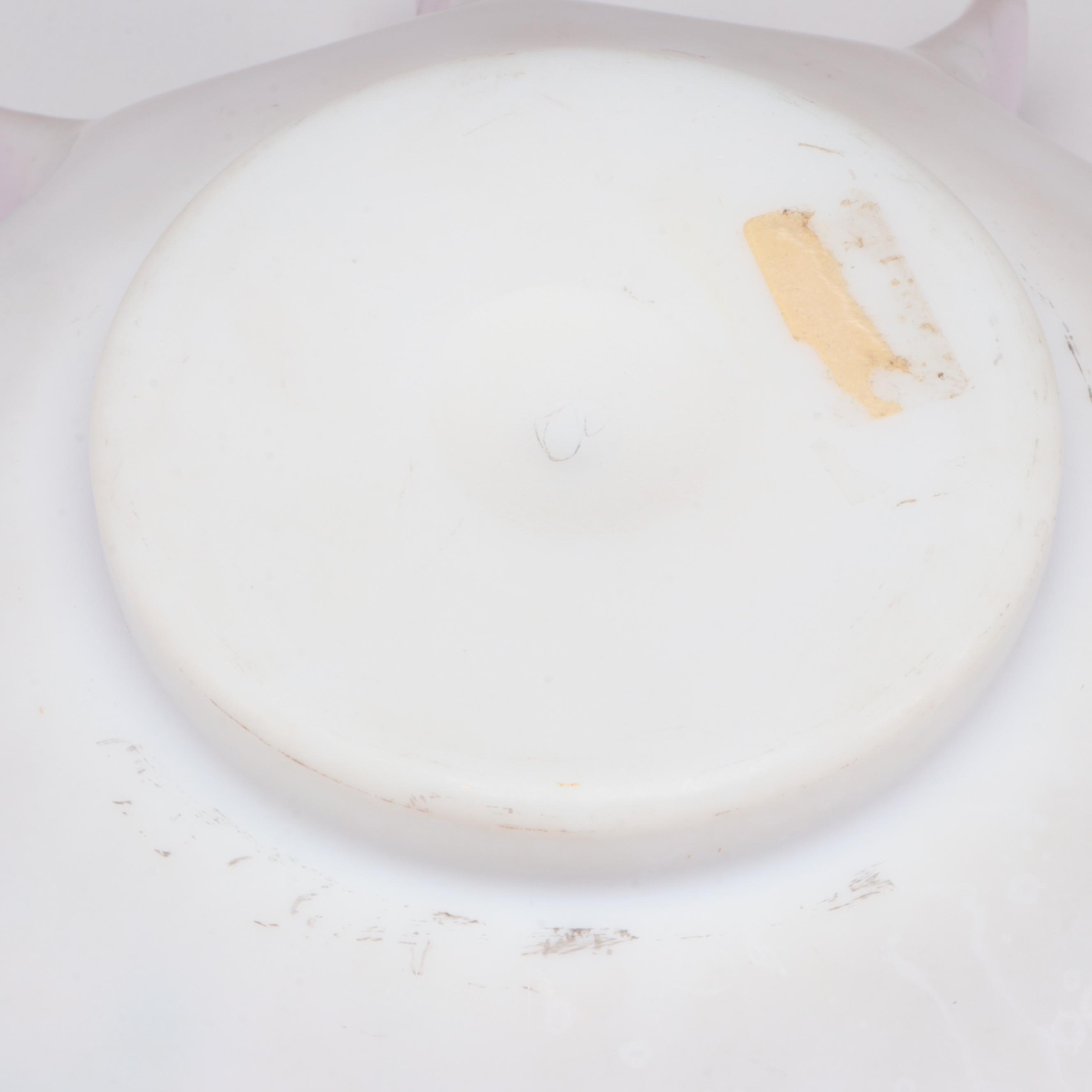 Victorian Hand-Painted Cased Glass Bowl, Late 19th/ Early 20th Century