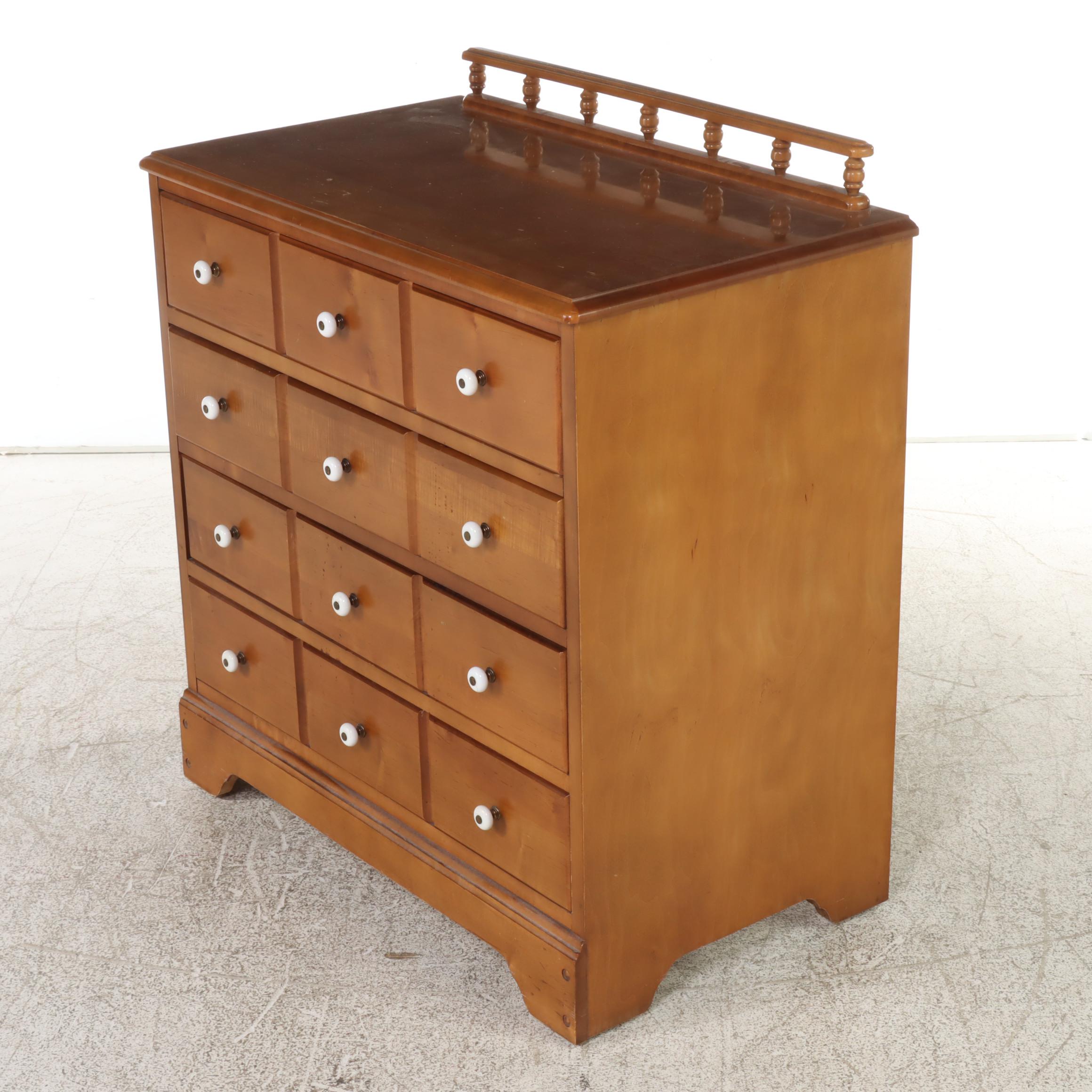 American Colonial Style Maple Four-Drawer "Apothecary" Chest