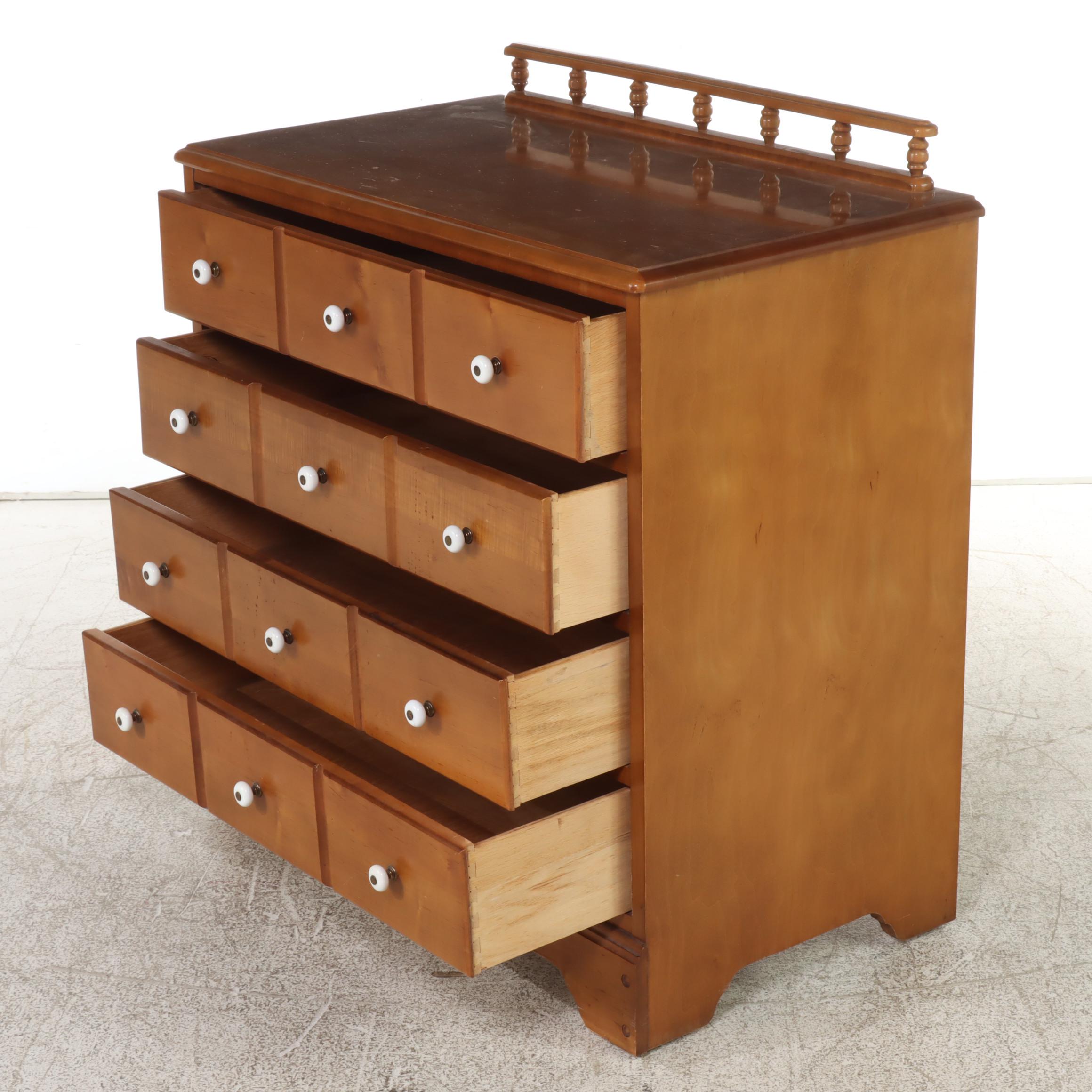American Colonial Style Maple Four-Drawer "Apothecary" Chest
