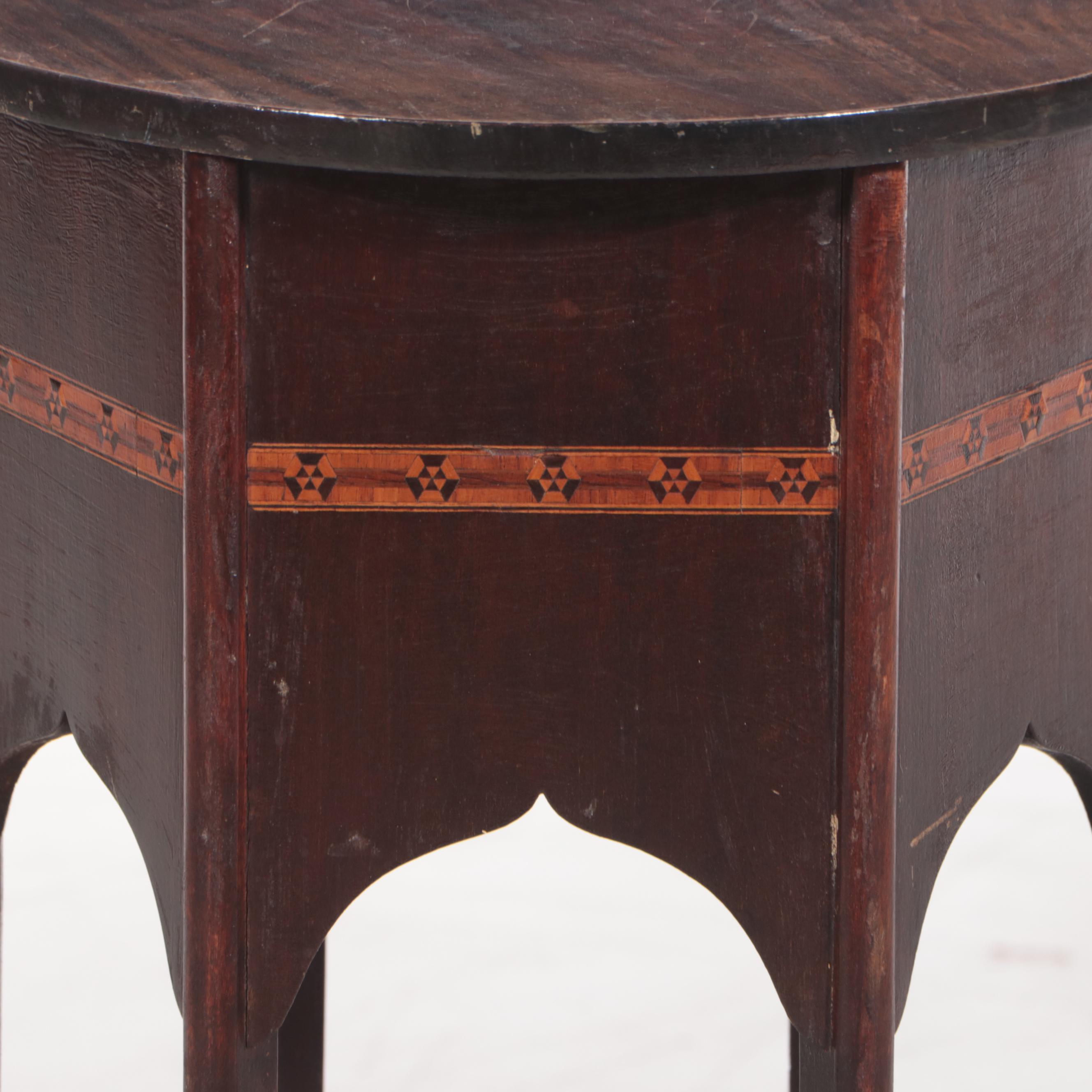 Bailey Tables Mahogany and Marquetry Side Table, Early 20th Century