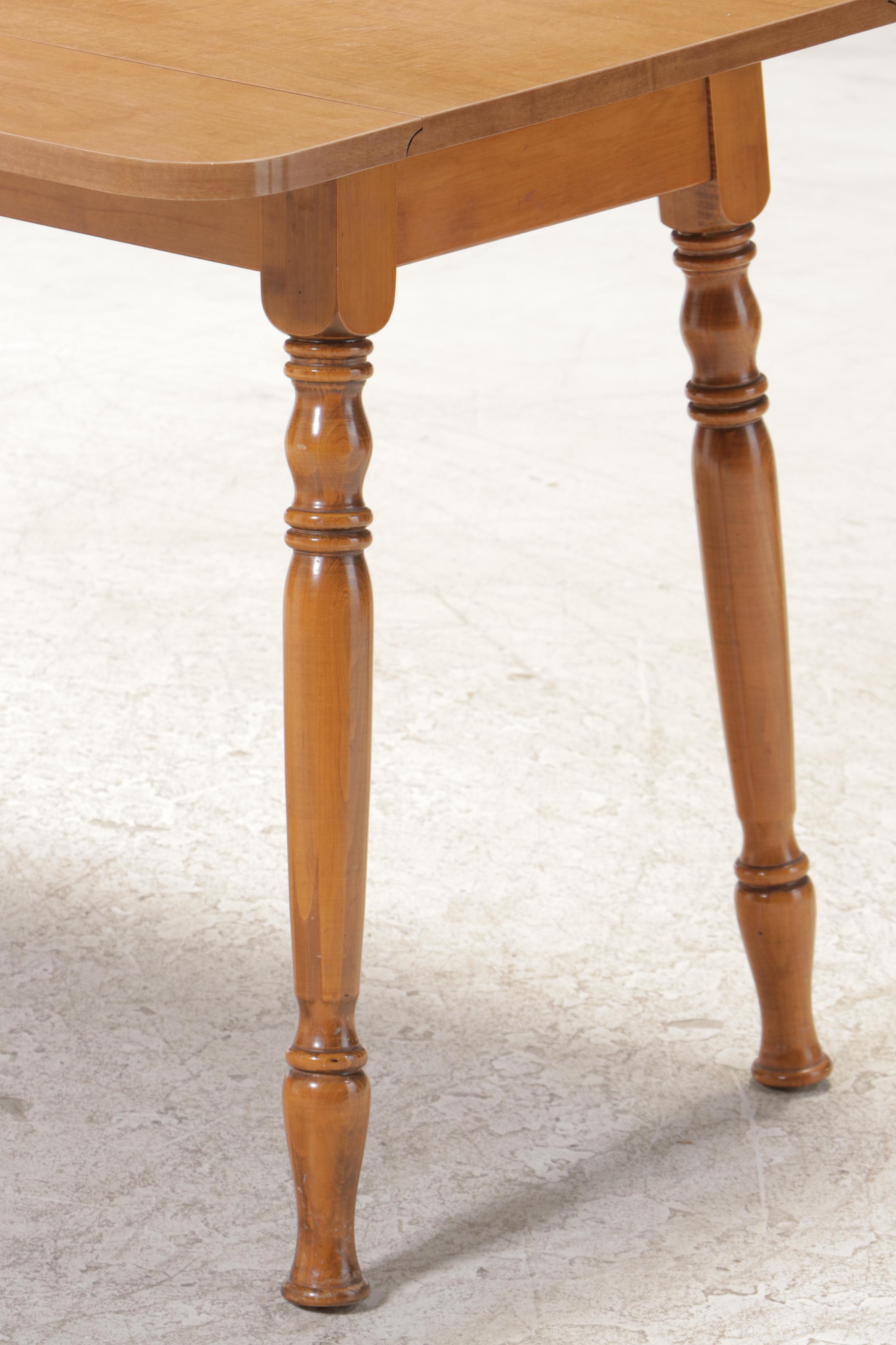 American Colonial Style Maple and Laminate Top Drop-Leaf Dining Table