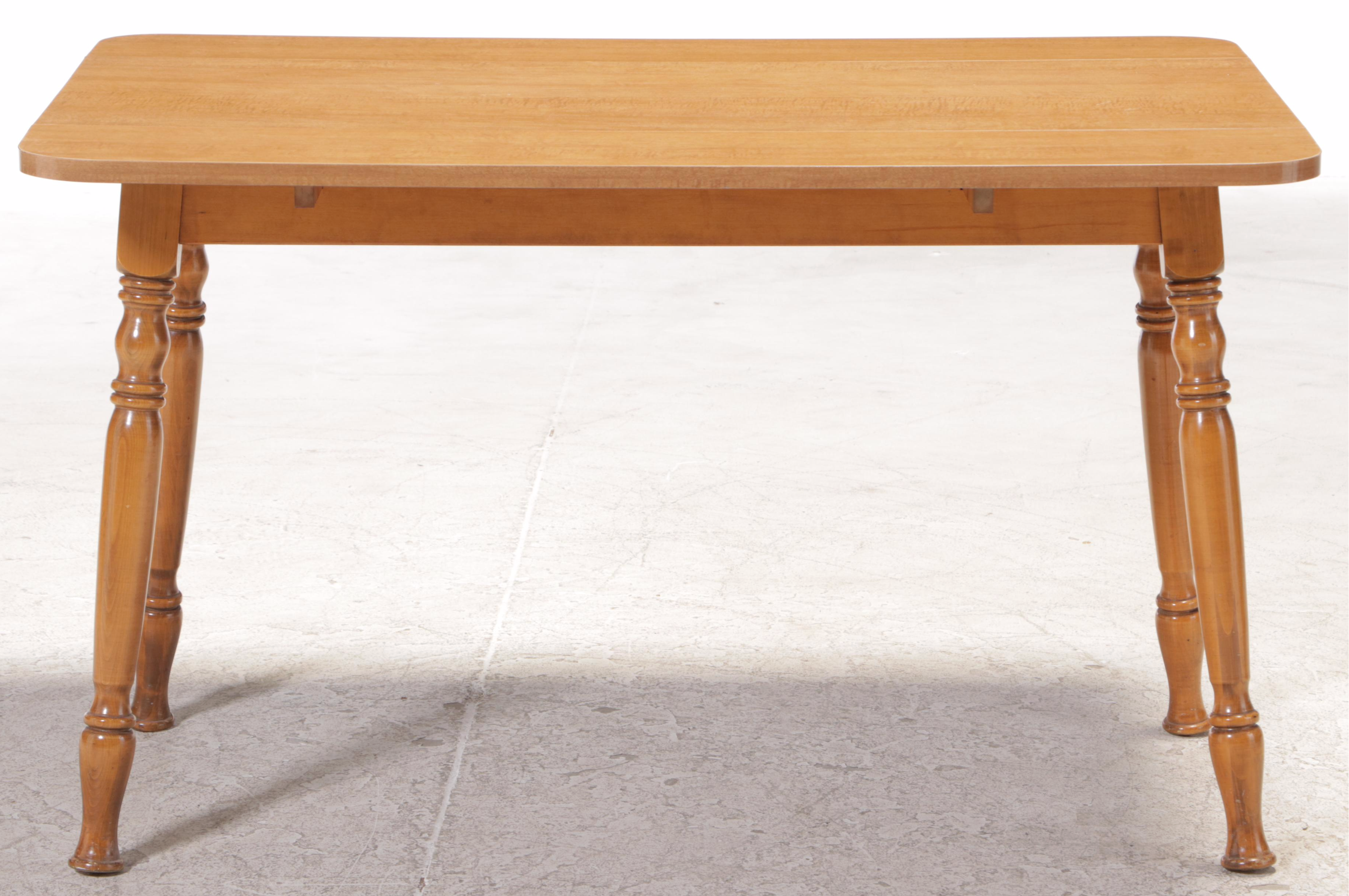 American Colonial Style Maple and Laminate Top Drop-Leaf Dining Table