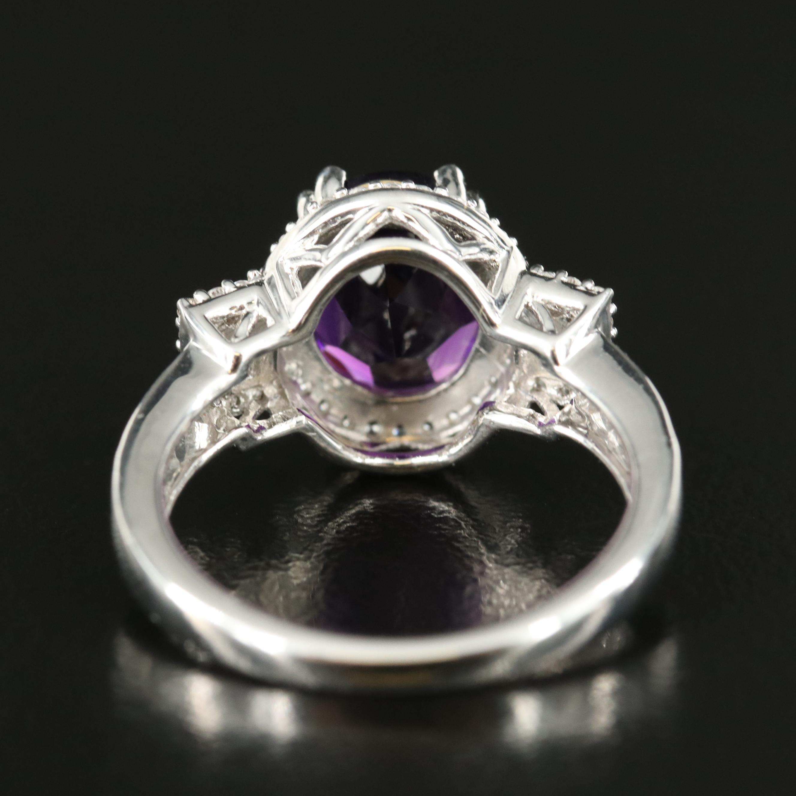 Sterling Amethyst and Sapphire Ring